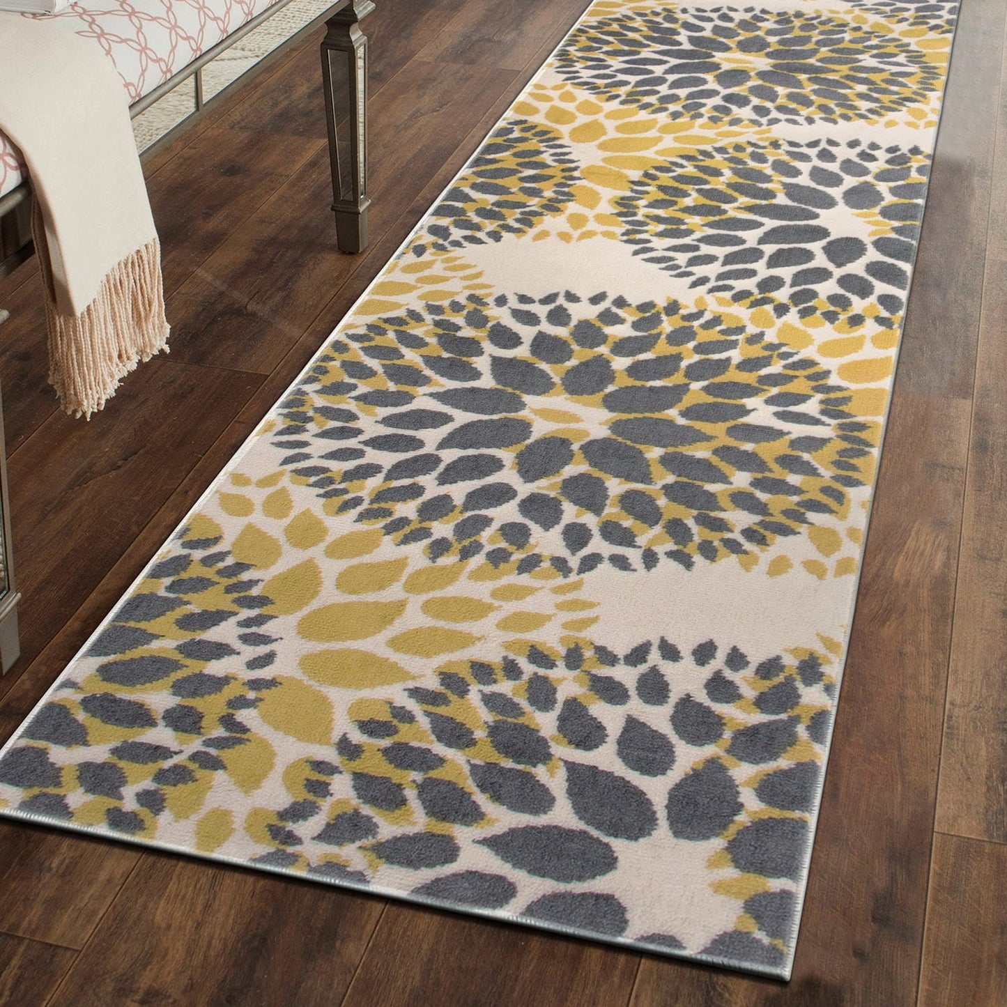 World Rug Gallery Moderner Teppich mit floralen Kreisen