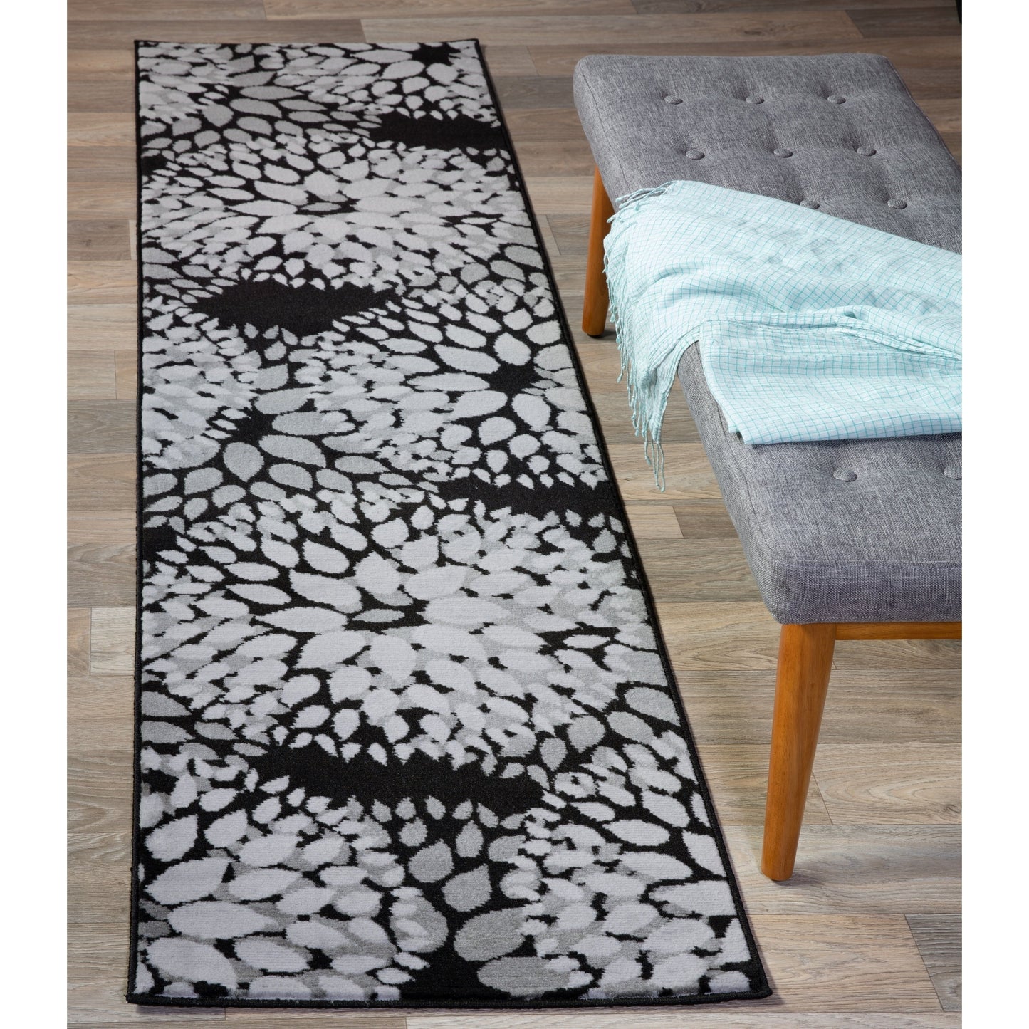 World Rug Gallery Moderner Teppich mit floralen Kreisen