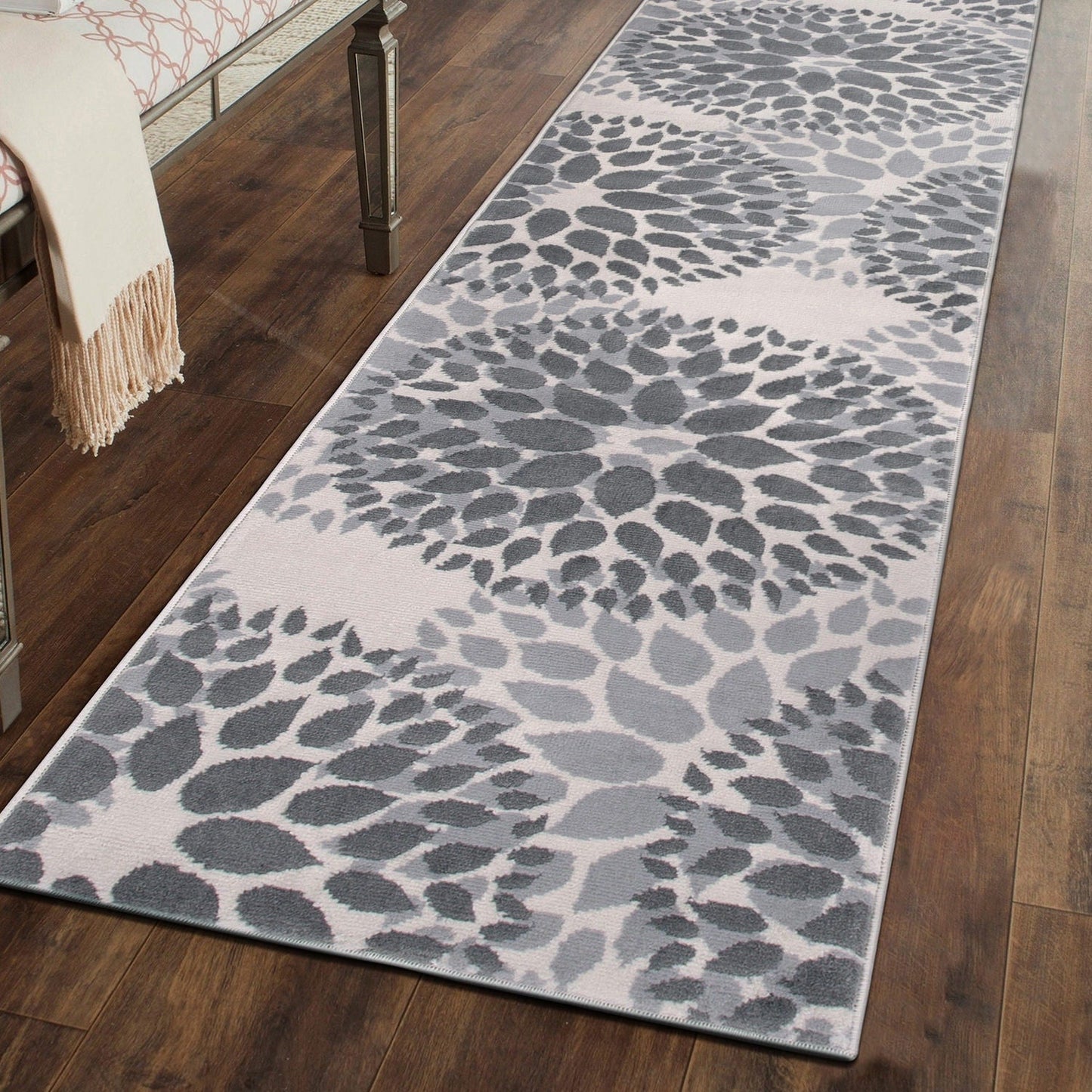 World Rug Gallery Moderner Teppich mit floralen Kreisen