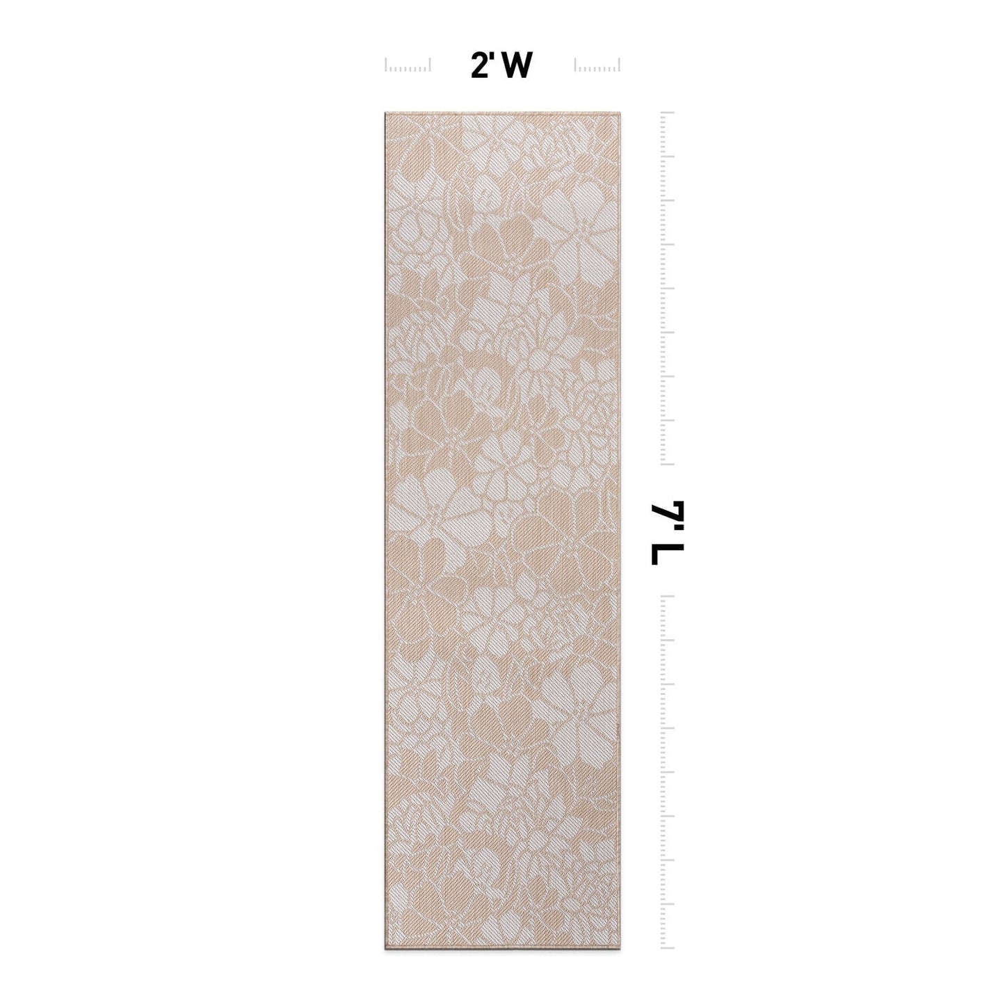 World Rug Gallery Modern Floral Flowers Textured Flat Weave Indoor/Outdoor Area Rug