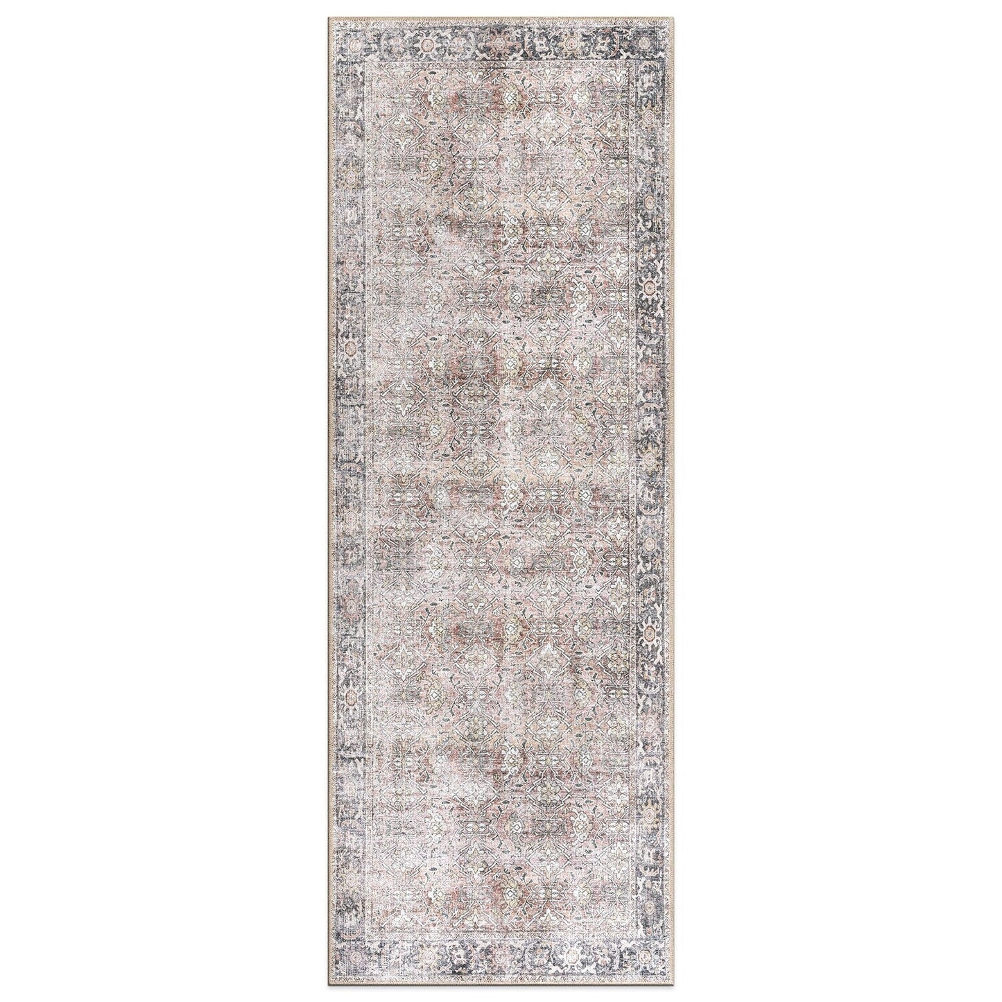 World Rug Gallery Vintage Distressed Machine Washable Non Slip Area Rug