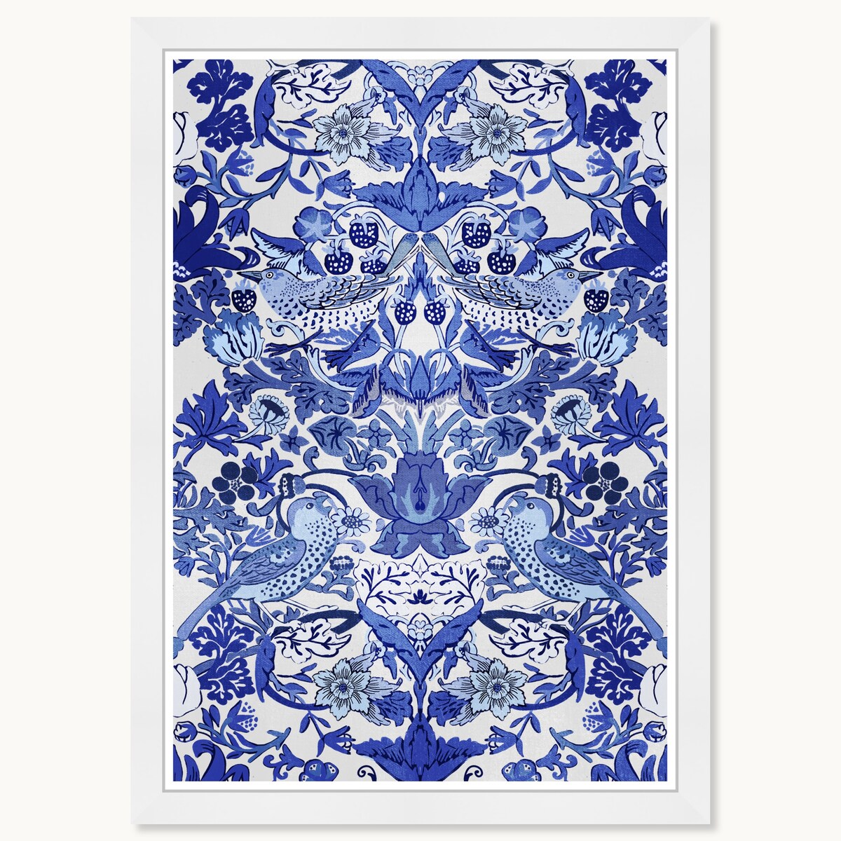 Wynwood Studio Tropical Collage Blau gerahmte tropische Chinoiserie-Kunstdrucke