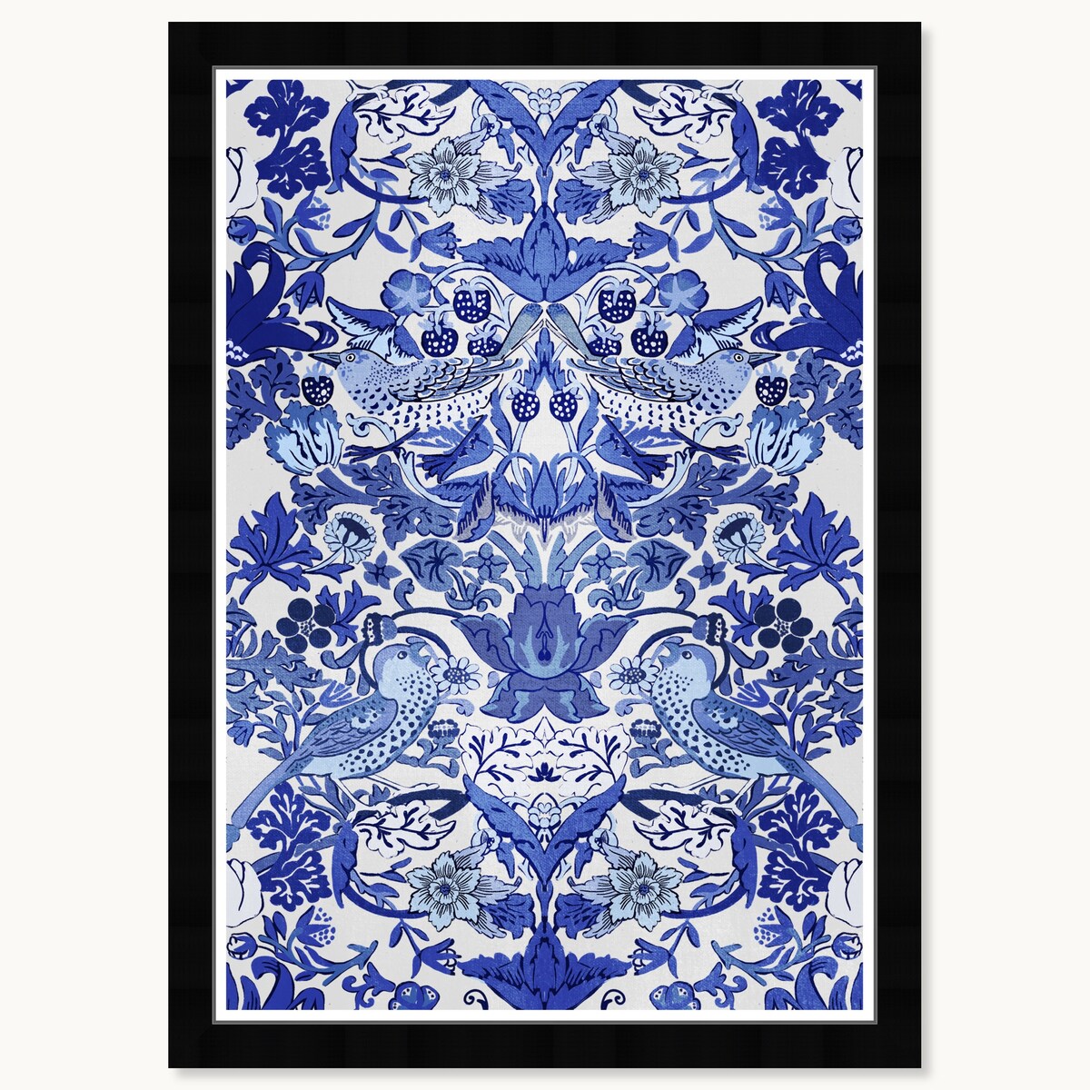 Wynwood Studio Tropical Collage Blau gerahmte tropische Chinoiserie-Kunstdrucke