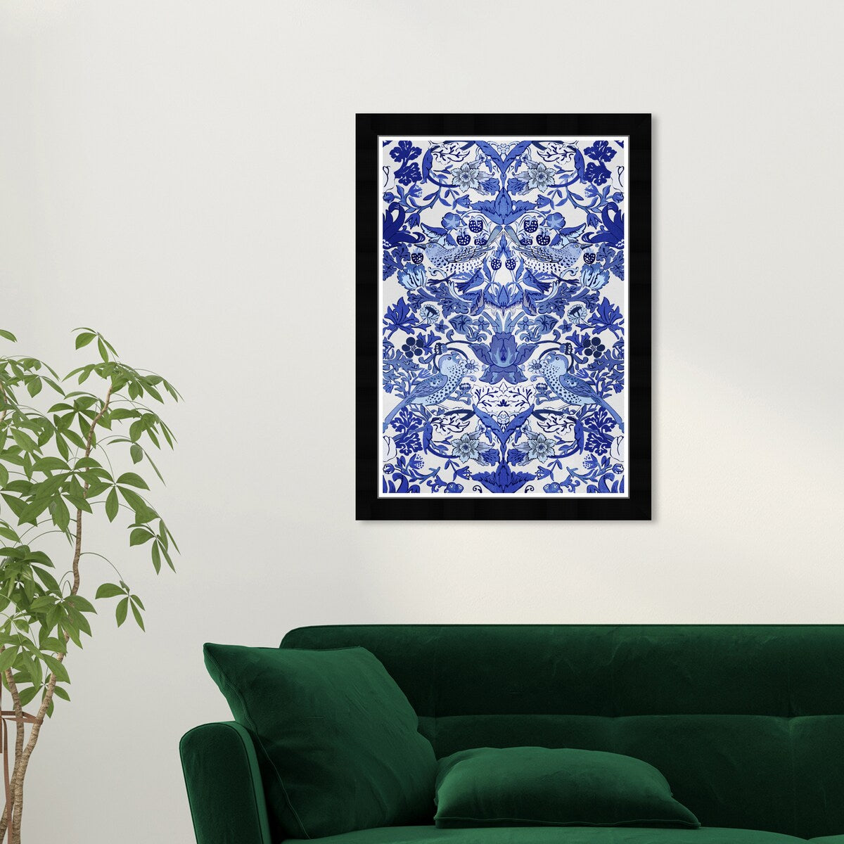 Wynwood Studio Tropical Collage Blau gerahmte tropische Chinoiserie-Kunstdrucke