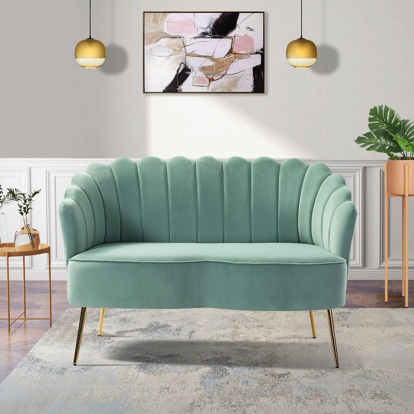 Xabier 52''Loveseat with Flower Shaped Back Design
