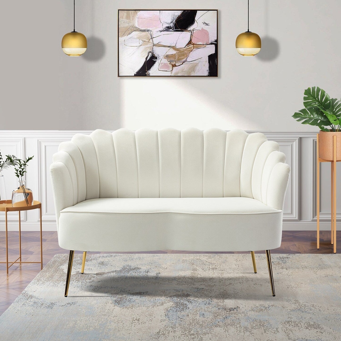 Xabier 52''Loveseat with Flower Shaped Back Design