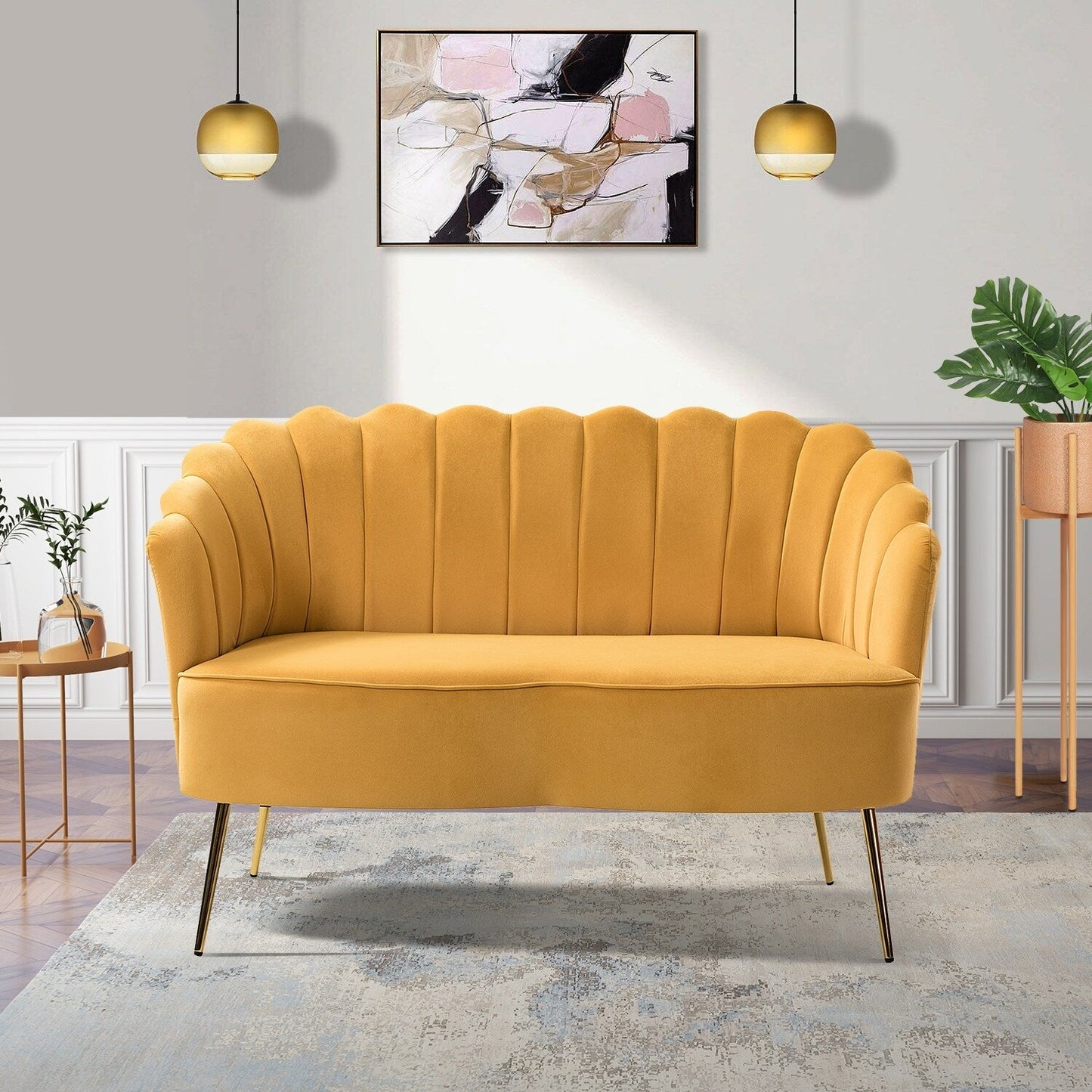 Xabier 52''Loveseat with Flower Shaped Back Design