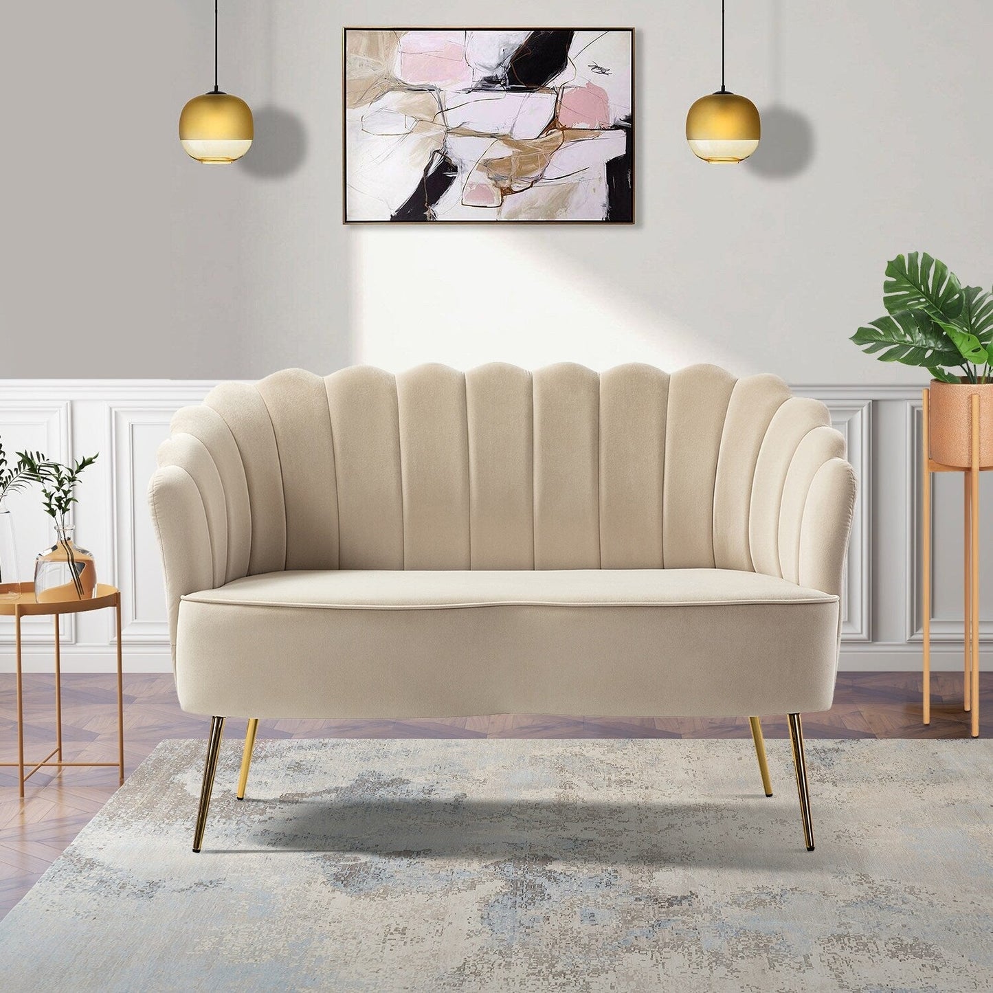 Xabier 52''Loveseat with Flower Shaped Back Design