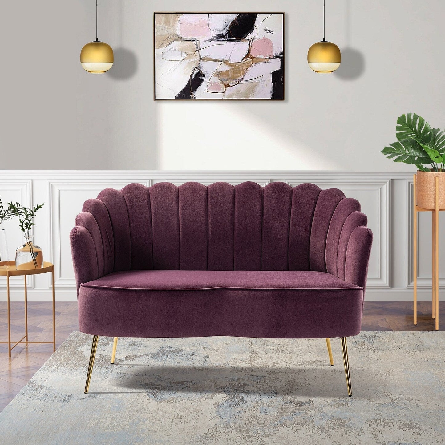 Xabier 52''Loveseat with Flower Shaped Back Design