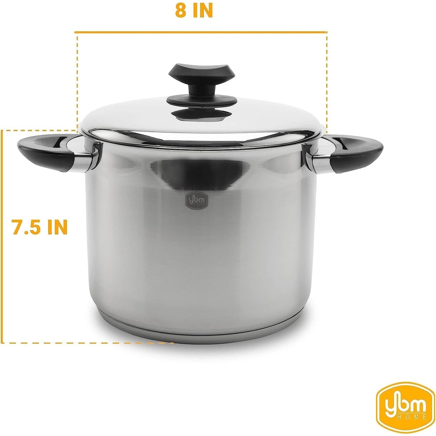 YBM Home Professional Chef's Suppentopf aus Edelstahl 18/10, induktionsgeeignet