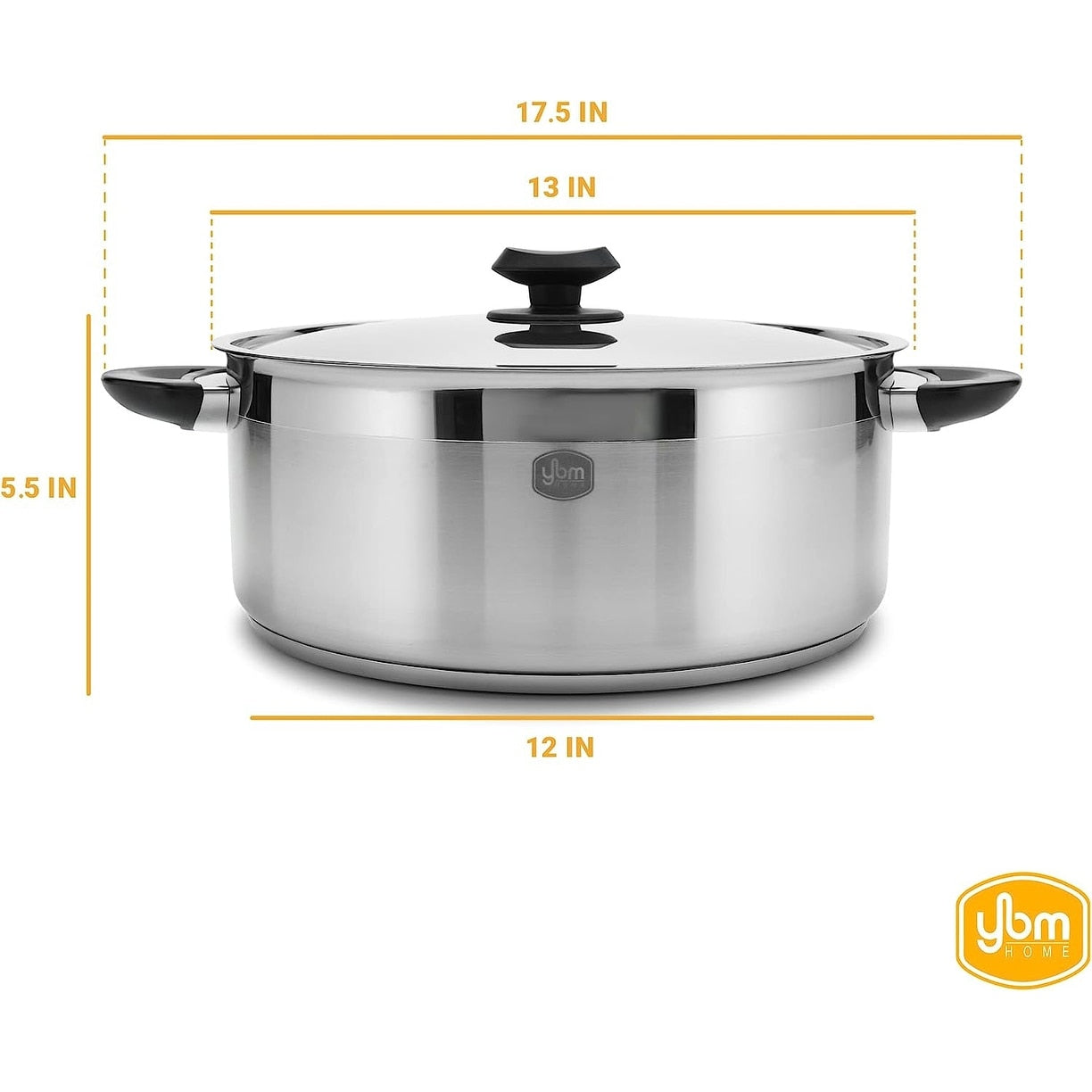 YBM Home Professional Chef's Suppentopf aus Edelstahl 18/10, induktionsgeeignet