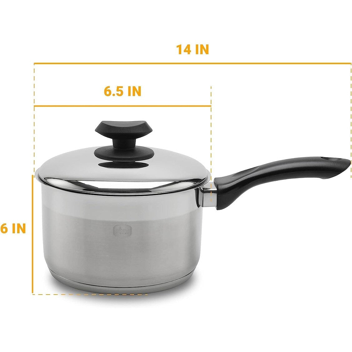 YBM Home Professional Chef's Soßentopf aus Edelstahl 18/10, abgedeckt, dreilagiger Kapselboden mit Griff, induktionsgeeignet
