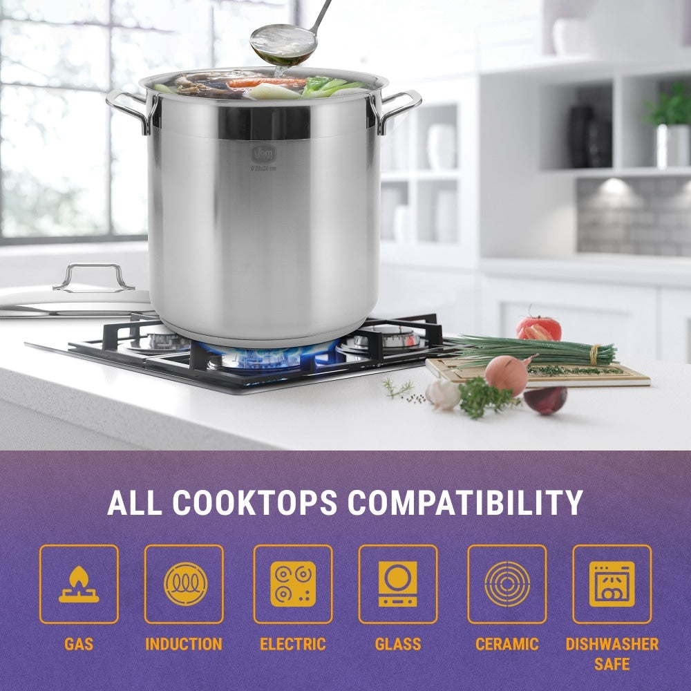YBM Home Professional Chef's Suppentopf aus Edelstahl 18/10, induktionsgeeignet