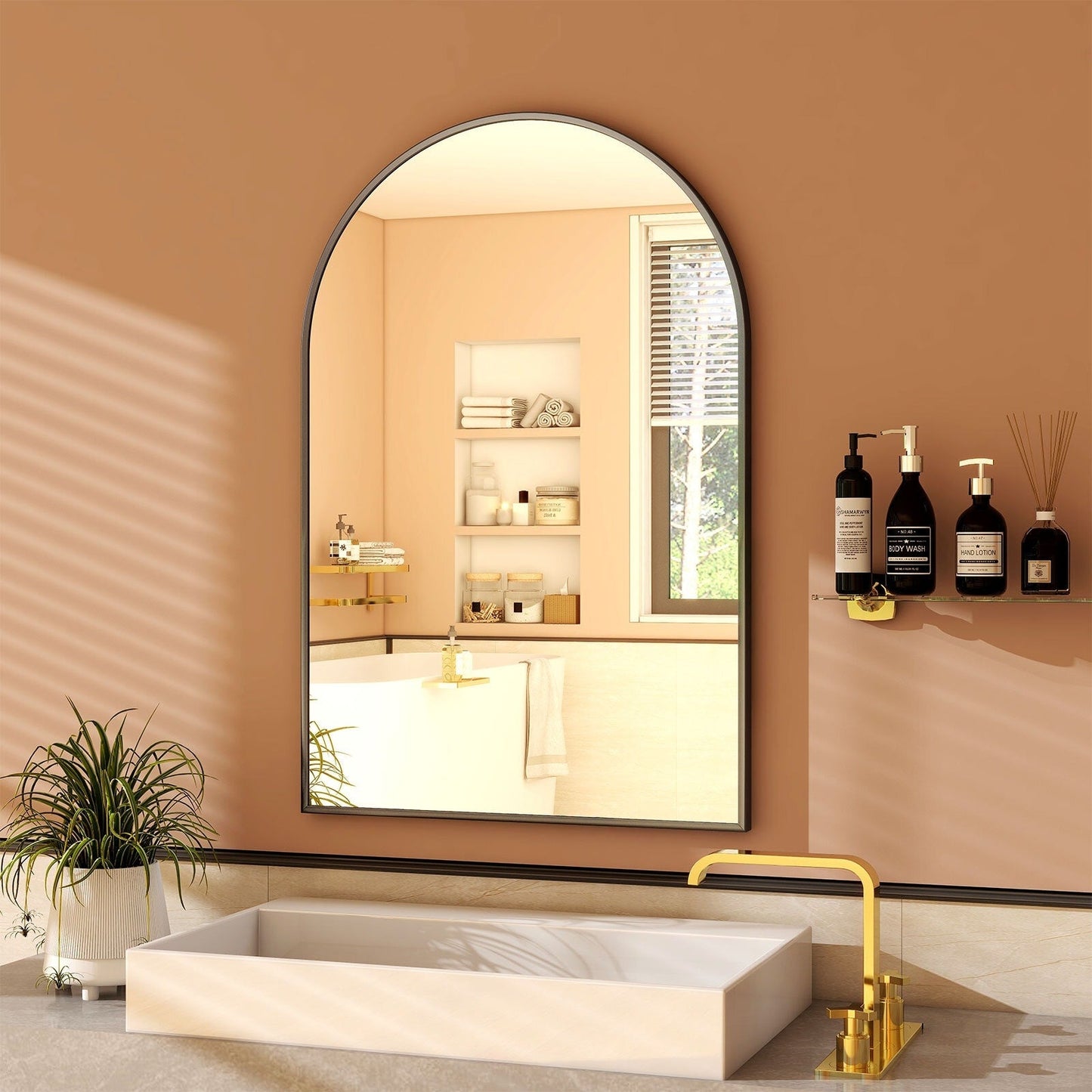YVANLA Arch Badezimmer-Kosmetikspiegel zur Wandmontage