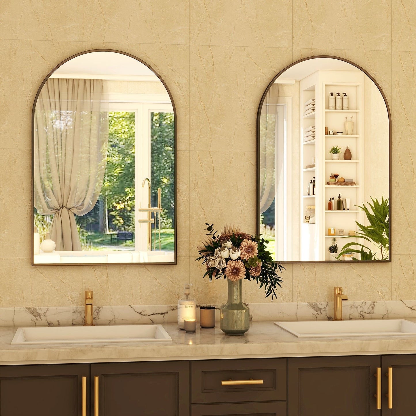YVANLA Arch Badezimmer-Kosmetikspiegel zur Wandmontage