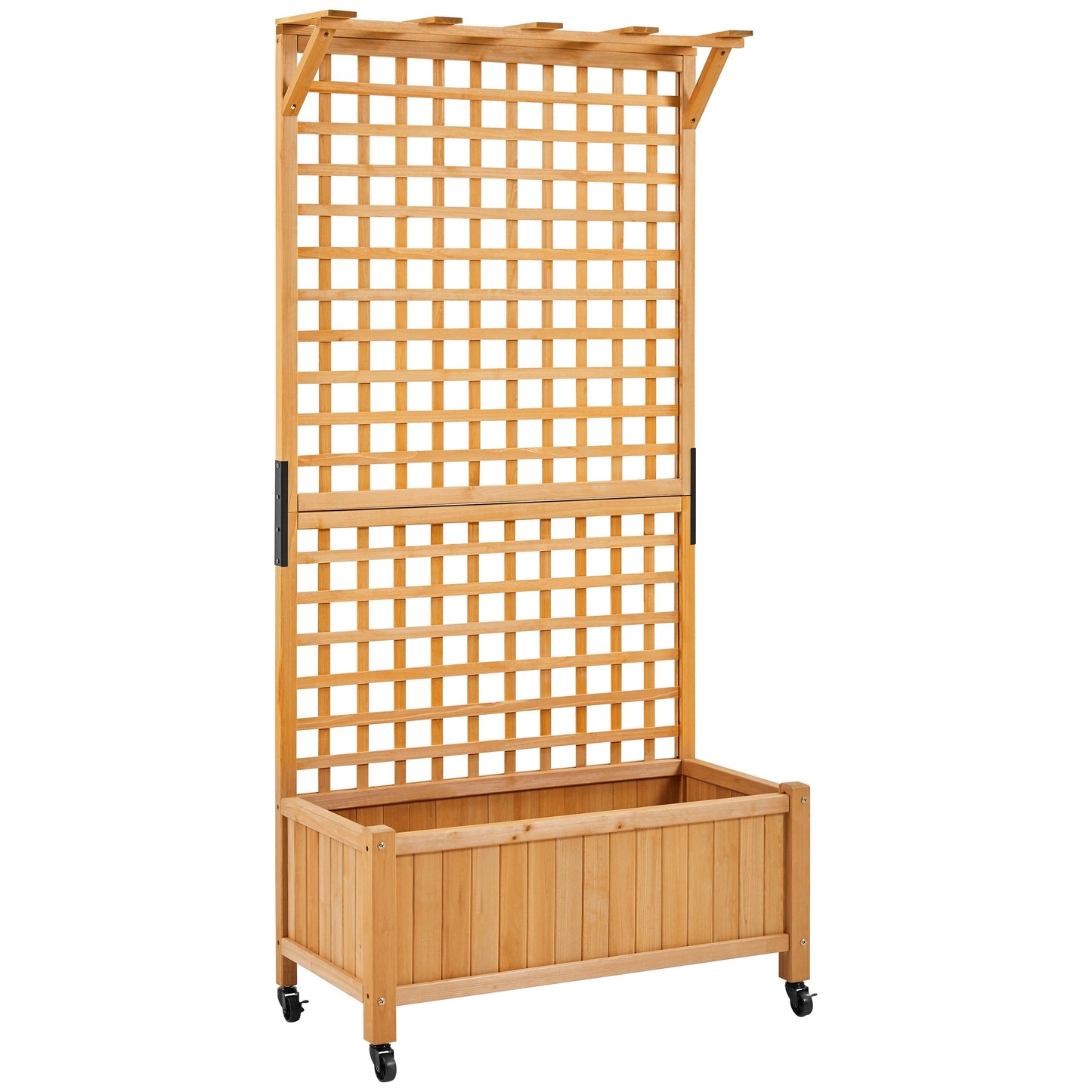 Yaheetech 72H Hochbeet aus Holz mit Spalier, freistehender Pflanzkasten für Garten und Hof
