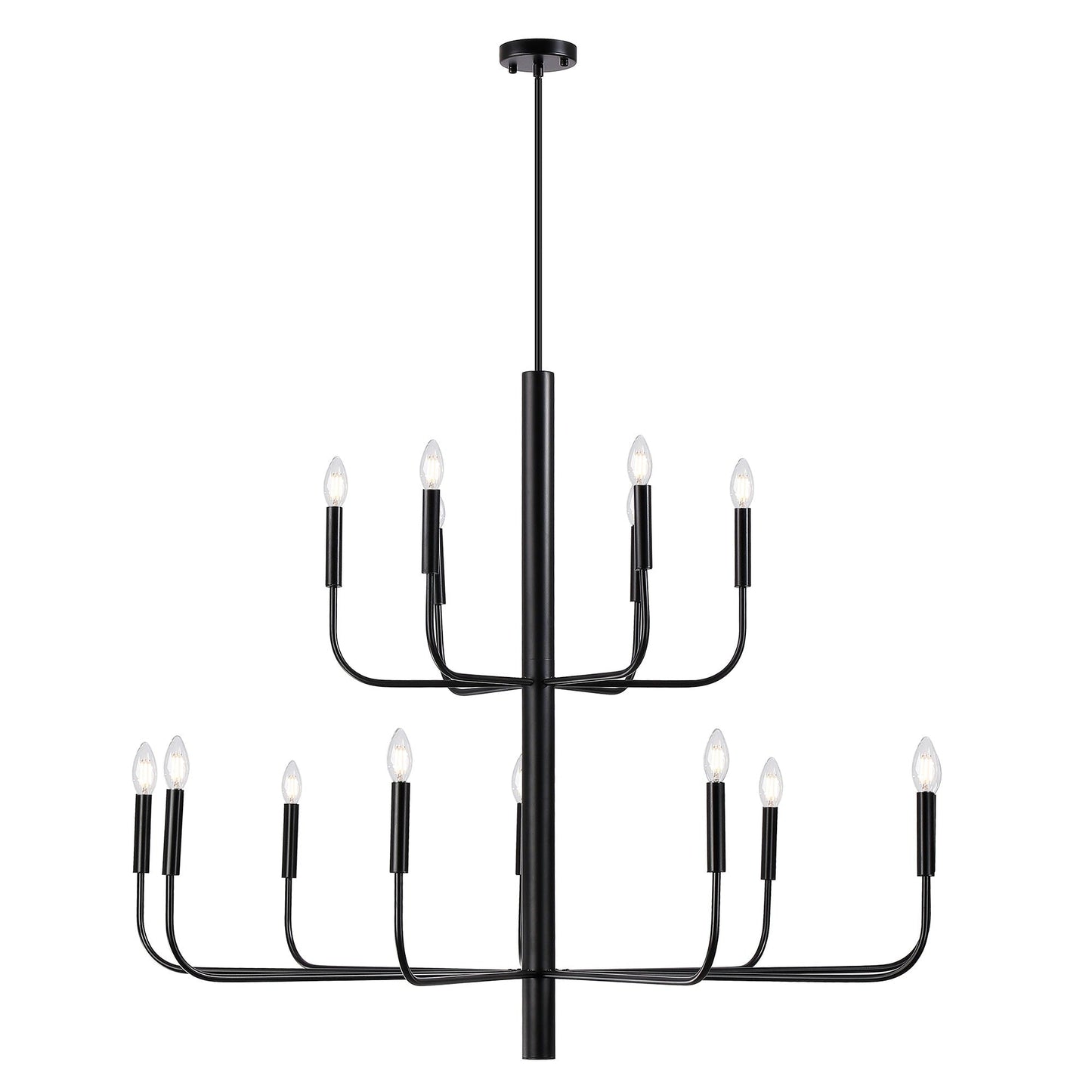Minimalistischer Kerzenleuchter mit 15 Lichtern, 2-stufiges antikes Design – 48