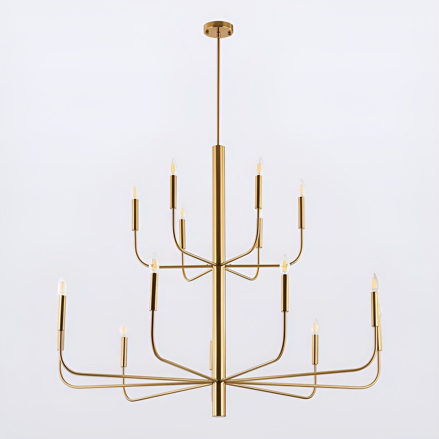 Minimalistischer Kerzenleuchter mit 15 Lichtern, 2-stufiges antikes Design – 48