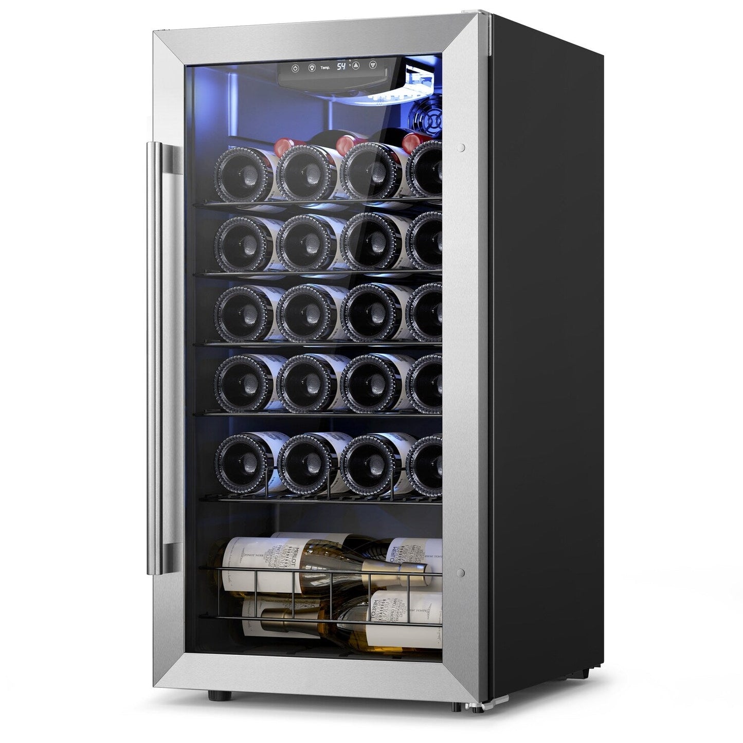 Yeego 17 Zoll Einzelzone 27-Flaschen freistehender Weinkühler Mini-Kühlschrank - 16,9 Zoll