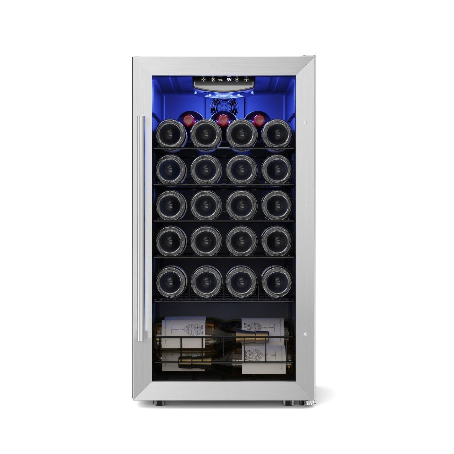 Yeego 17 Zoll Einzelzone 27-Flaschen freistehender Weinkühler Mini-Kühlschrank - 16,9 Zoll