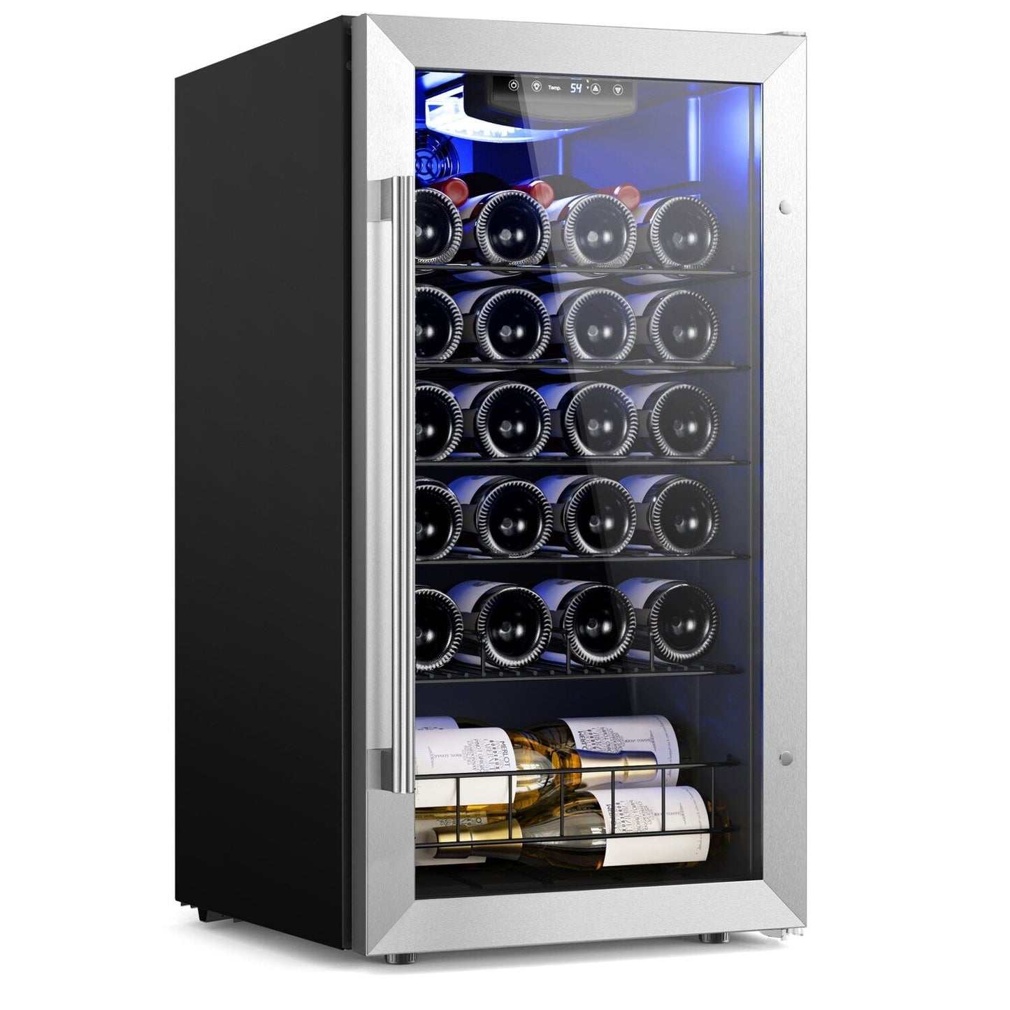 Yeego 17 Zoll Einzelzone 27-Flaschen freistehender Weinkühler Mini-Kühlschrank - 16,9 Zoll