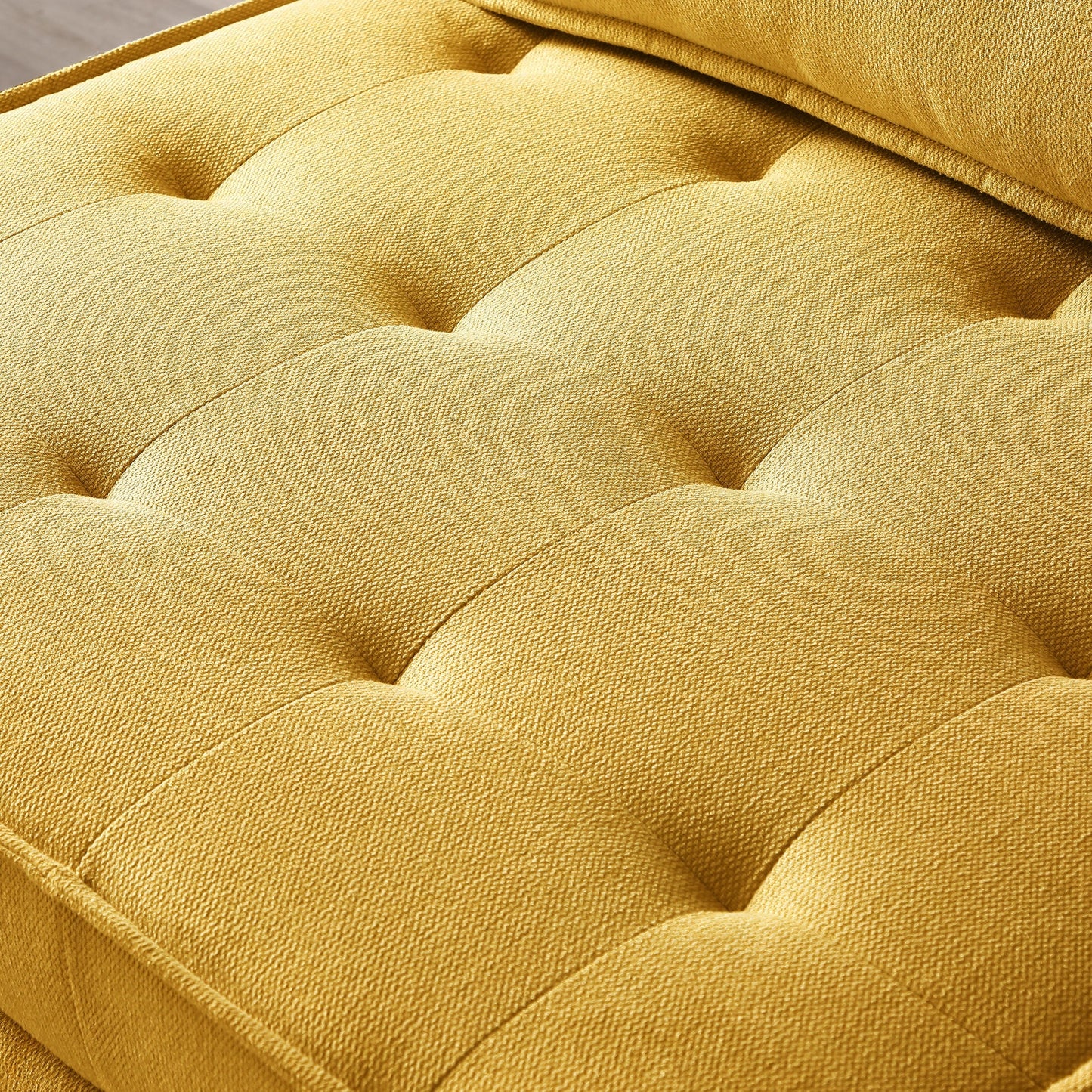 Gelbes 39 Einzel-Mehrzweck-Ottoman-Ausziehsofa mit verstellbarer Rückenlehne und Kissen für das Wohnzimmer