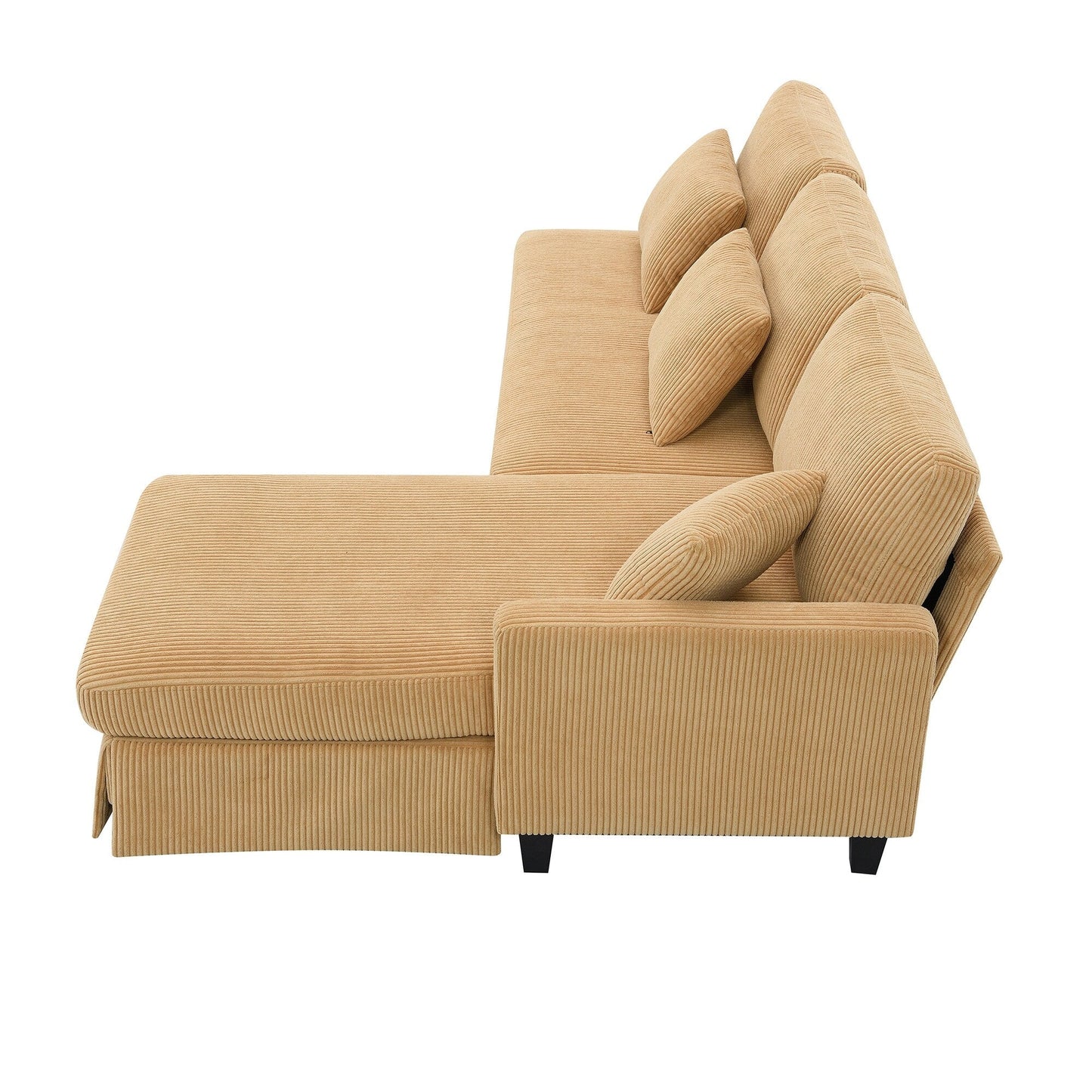 Yellow 87 L-förmiges 3-Sitzer-Sofa mit wendbarer Chaiselongue und 3 Kissen, platzsparendes Design für das Wohnzimmer