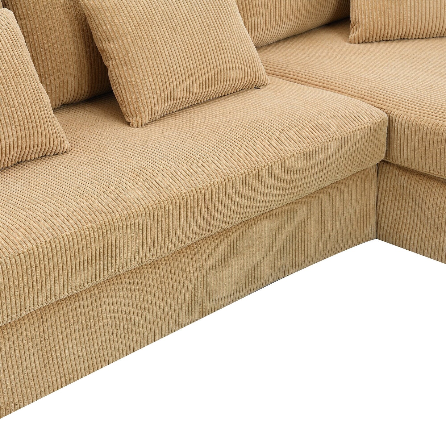 Yellow 87 L-förmiges 3-Sitzer-Sofa mit wendbarer Chaiselongue und 3 Kissen, platzsparendes Design für das Wohnzimmer