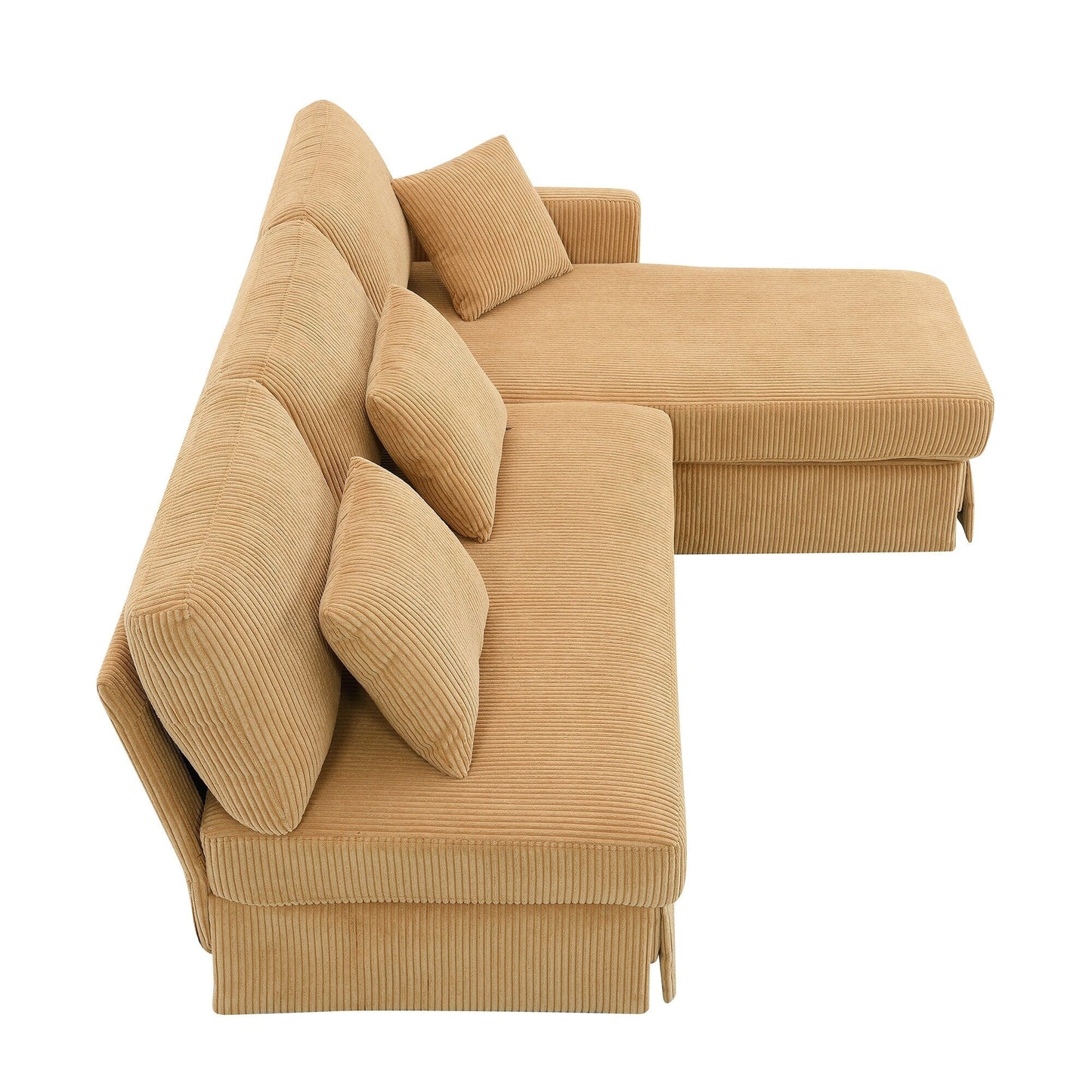 Yellow 87 L-förmiges 3-Sitzer-Sofa mit wendbarer Chaiselongue und 3 Kissen, platzsparendes Design für das Wohnzimmer