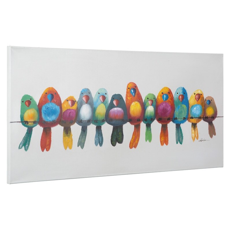 Yosemite Home Decor „Birds on a Wire I“, original handgemaltes Wandbild, mehrfarbig