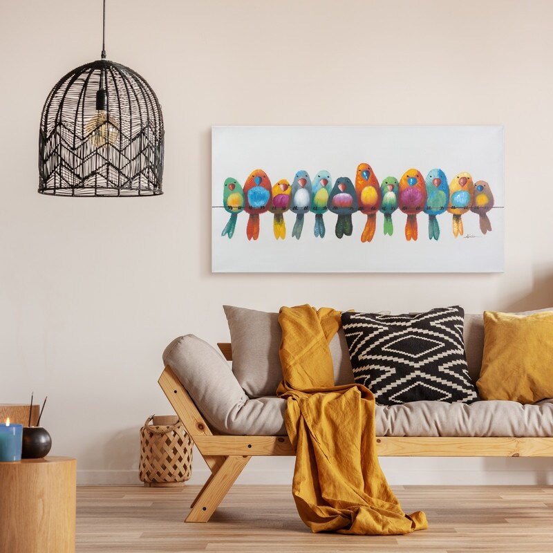 Yosemite Home Decor „Birds on a Wire I“, original handgemaltes Wandbild, mehrfarbig