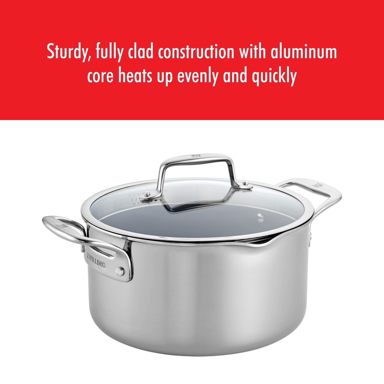 ZWILLING Clad CFX Dutch Oven, 6 qt, Edelstahl, Keramik, antihaftbeschichtet