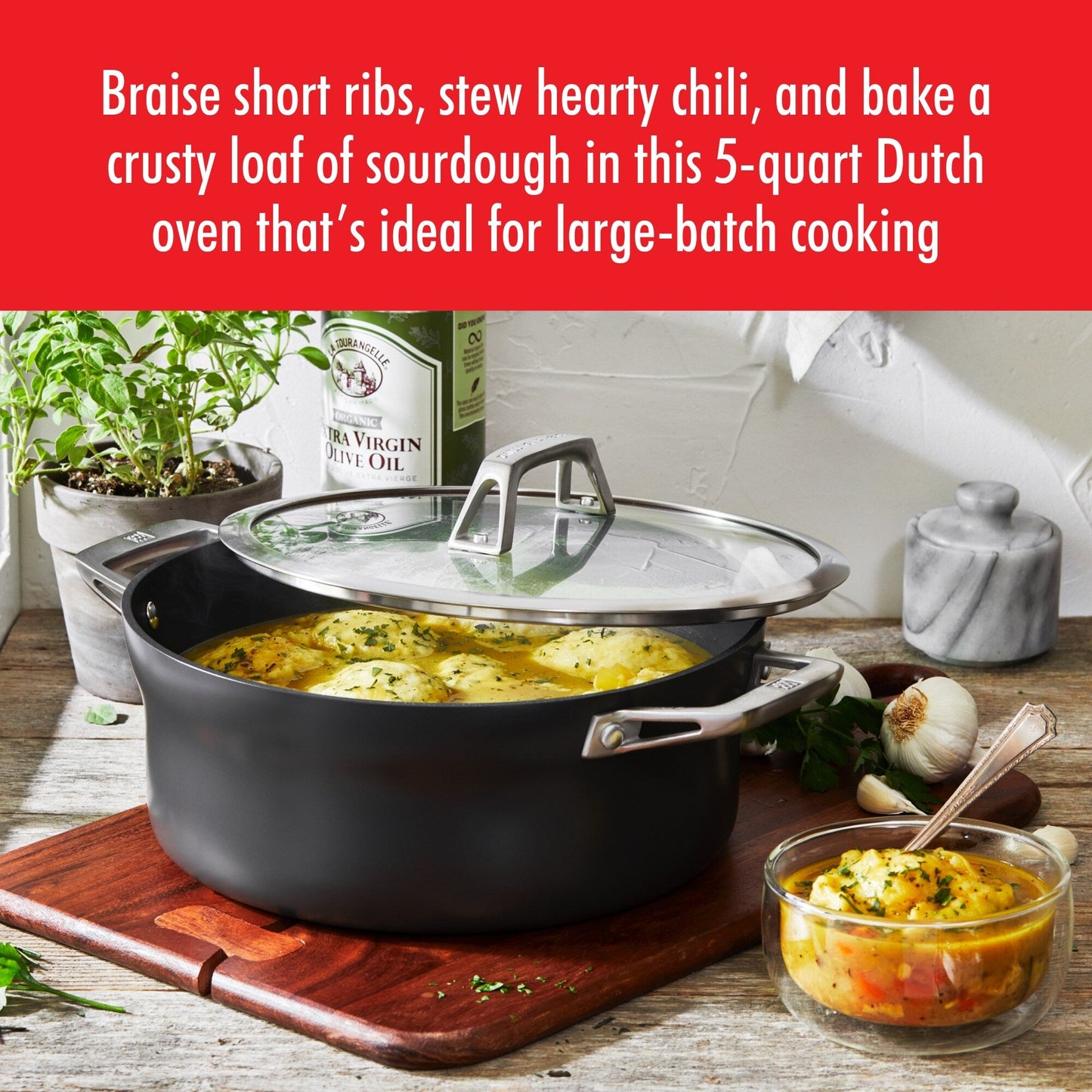ZWILLING Motion Dutch Oven aus hartanodisiertem Aluminium mit Antihaftbeschichtung