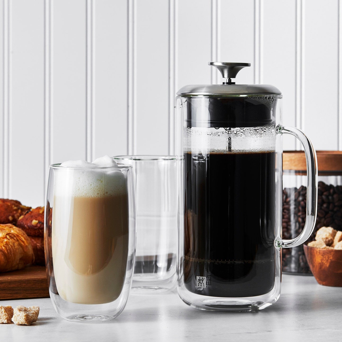 Zwilling Sorrento Doppelwandige French Press und Latte-Glas – Transparent – 27 oz
