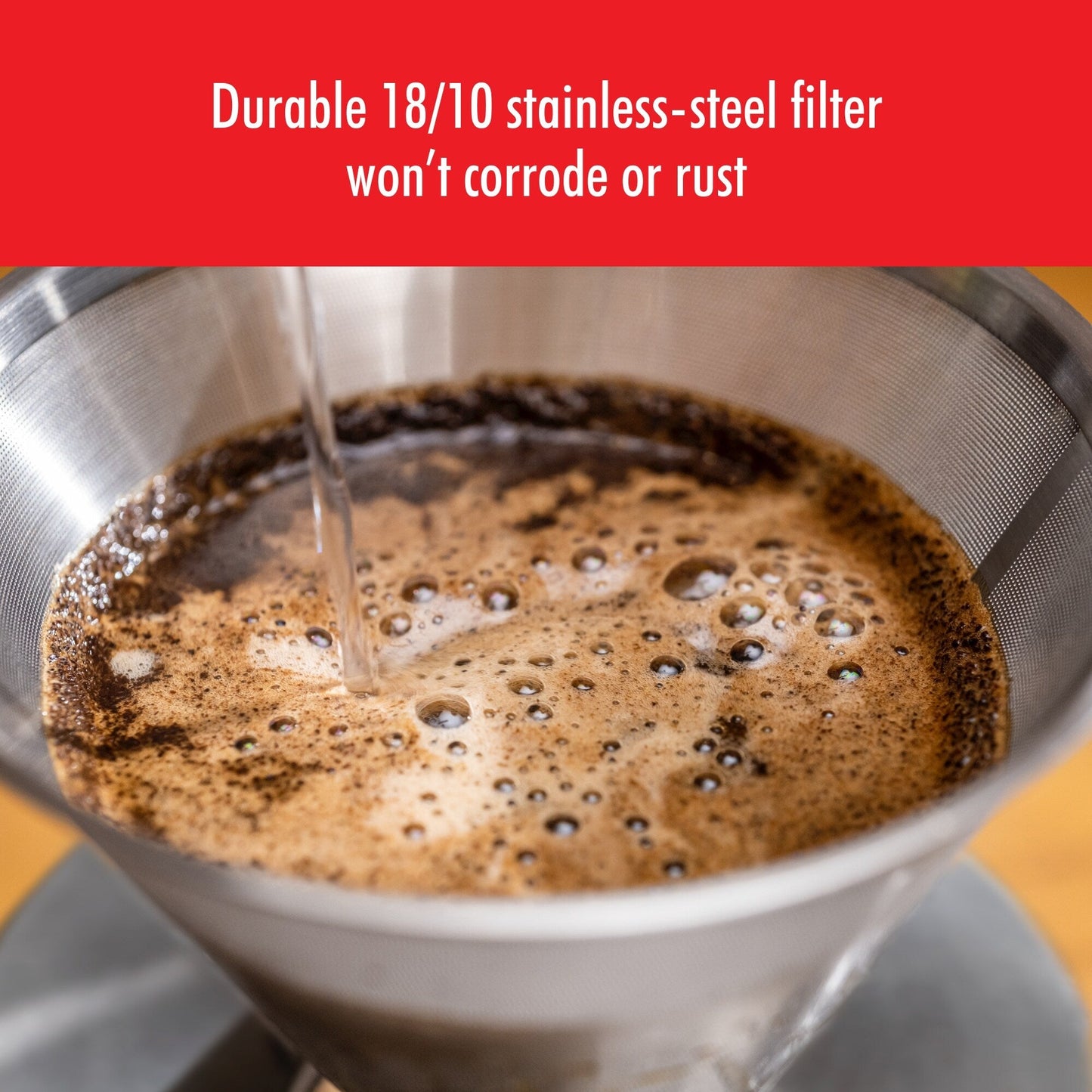 ZWILLING Sorrento Pour Over Kaffeefilter aus Edelstahl – Silber – 1 Stück