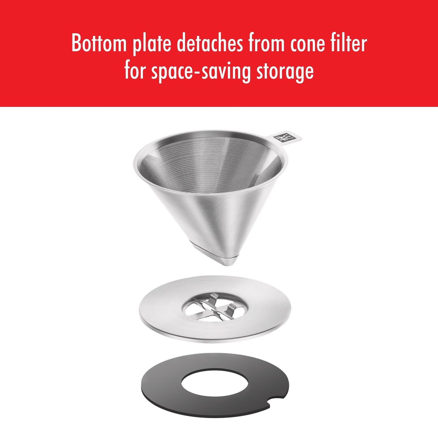 ZWILLING Sorrento Pour Over Kaffeefilter aus Edelstahl – Silber – 1 Stück
