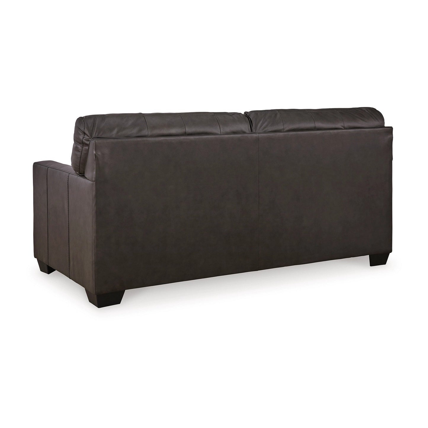 Zada Full Size Sofa Sleeper, Dark Brown Faux and Real Leather, 74 Inch