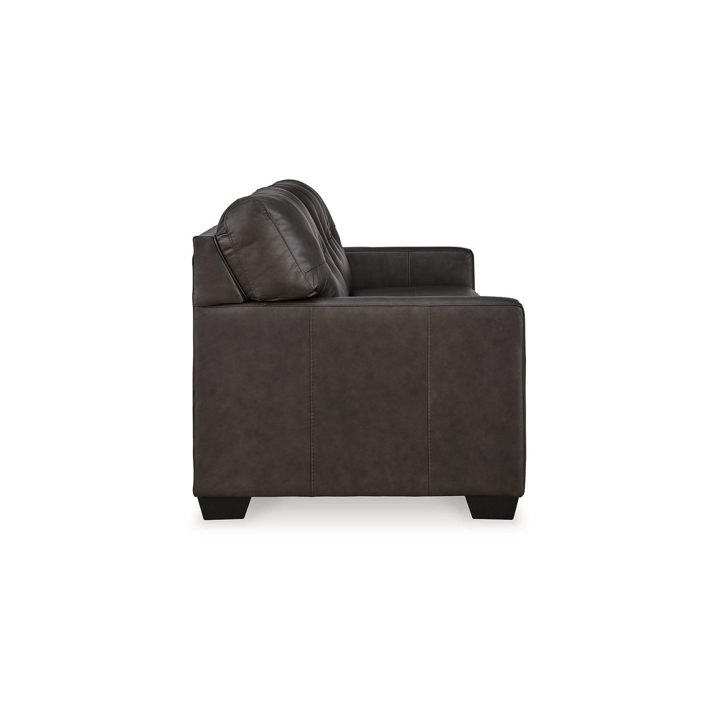 Zada Full Size Sofa Sleeper, Dark Brown Faux and Real Leather, 74 Inch