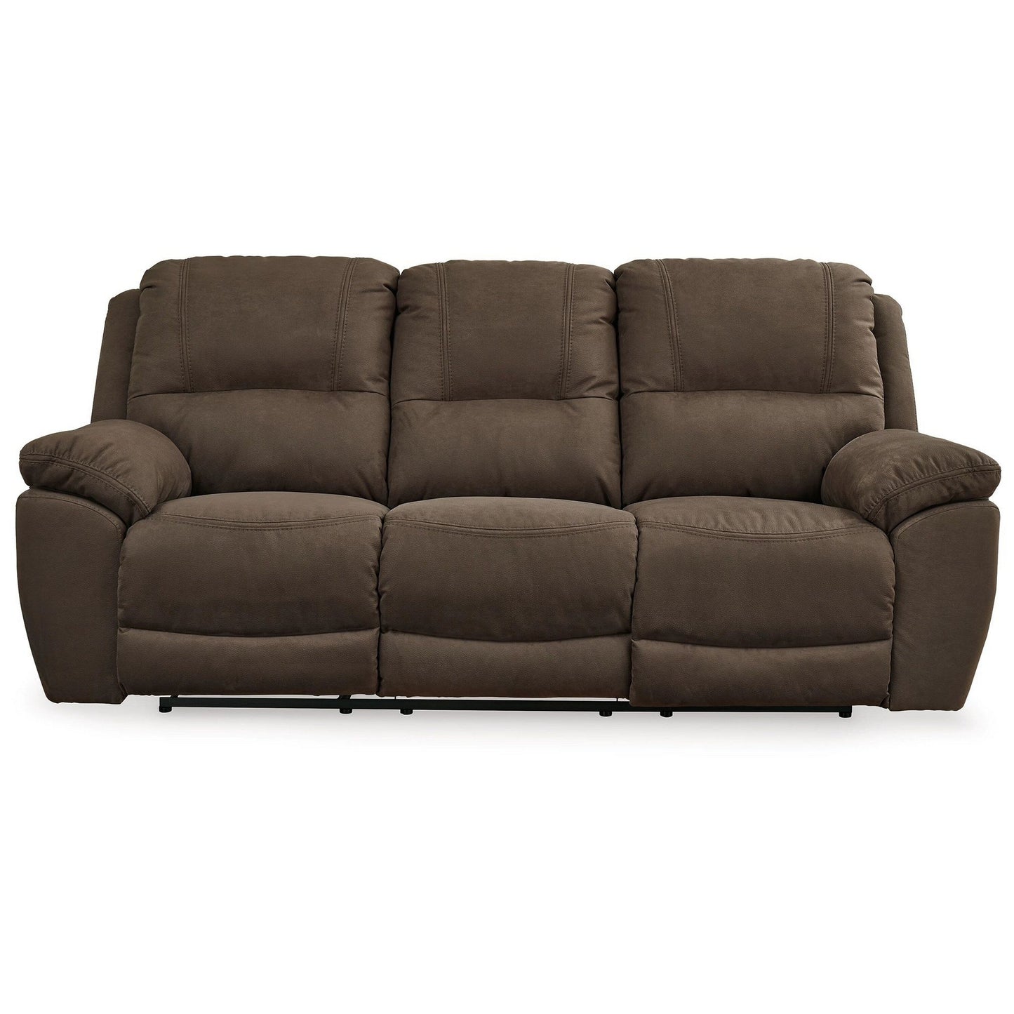 Zane Manual Recliner Sofa with Zero Wall, Brown Faux Suede 93 Inch