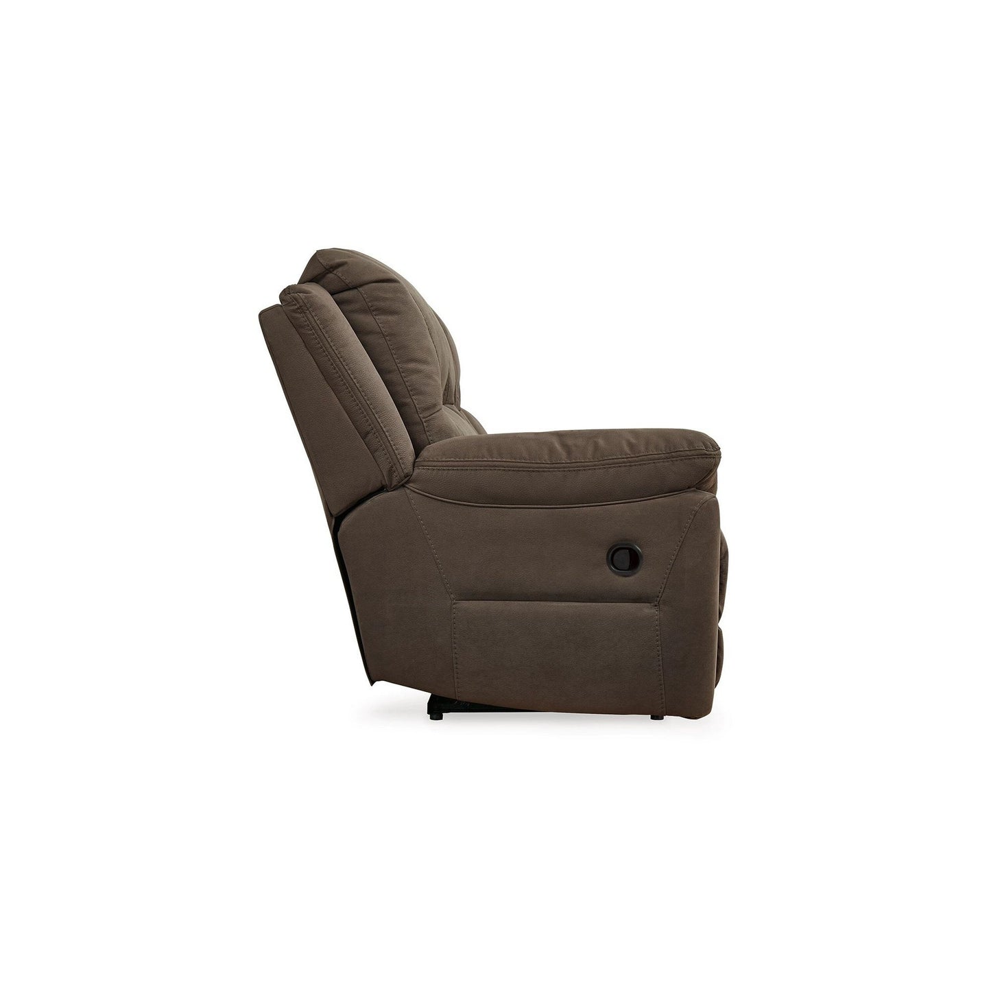 Zane Manual Recliner Sofa with Zero Wall, Brown Faux Suede 93 Inch