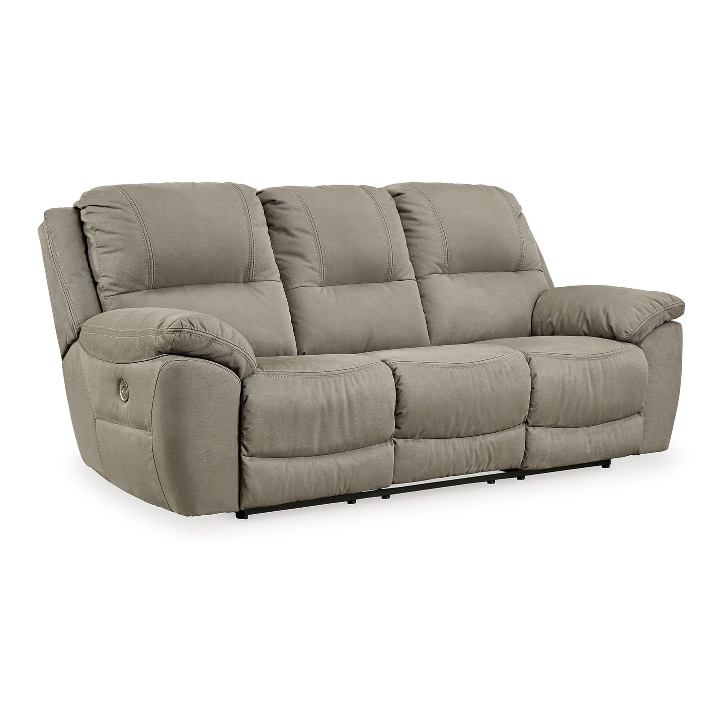 Zane Power Recliner Sofa, USB Charging Ports, Gray Faux Suede Suede