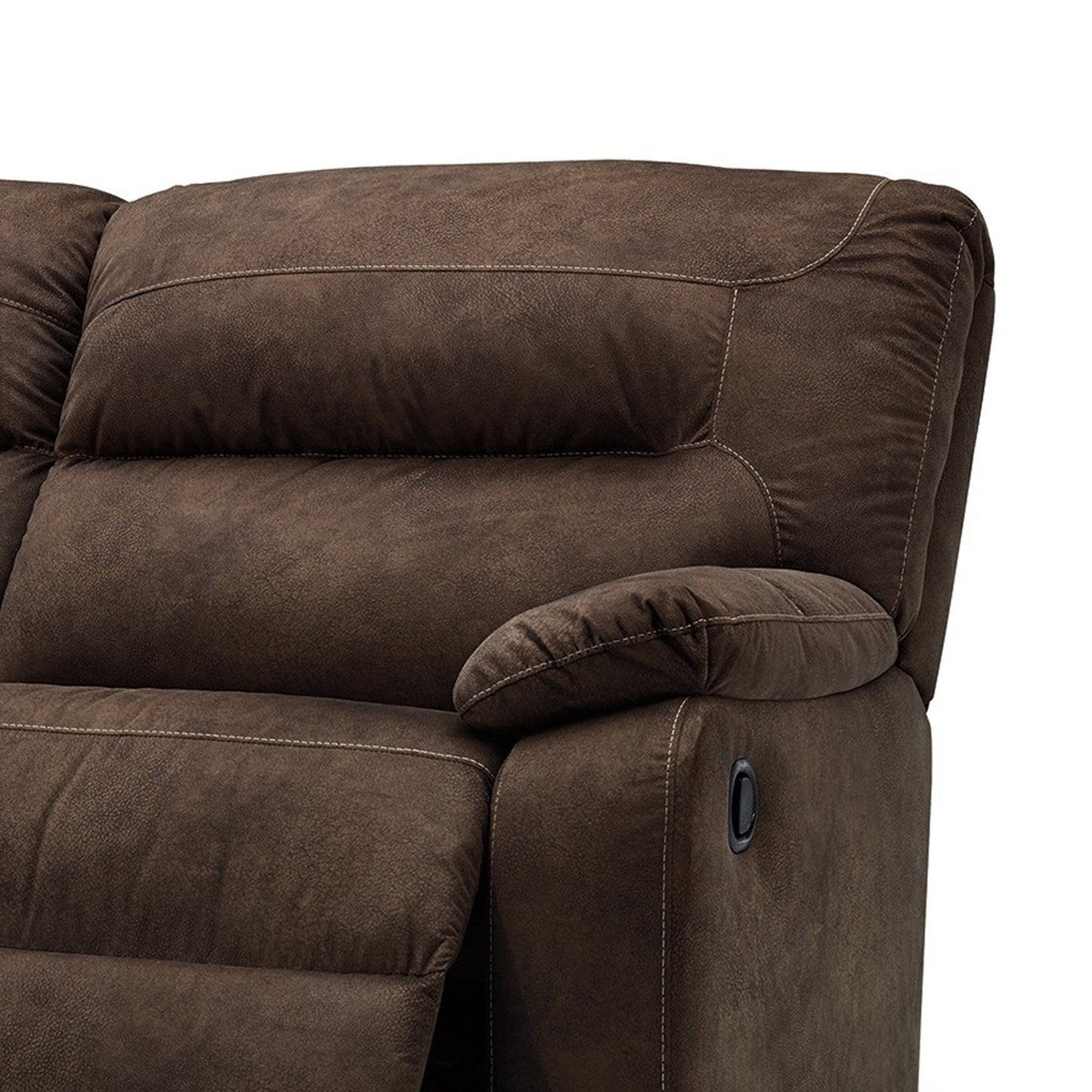 Zano 2 Seater Manual Recliner Sofa, Coffee Brown Faux Leather 76 Inch