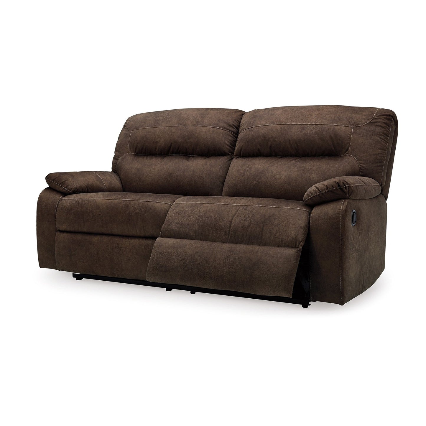Zano 2 Seater Manual Recliner Sofa, Coffee Brown Faux Leather 76 Inch