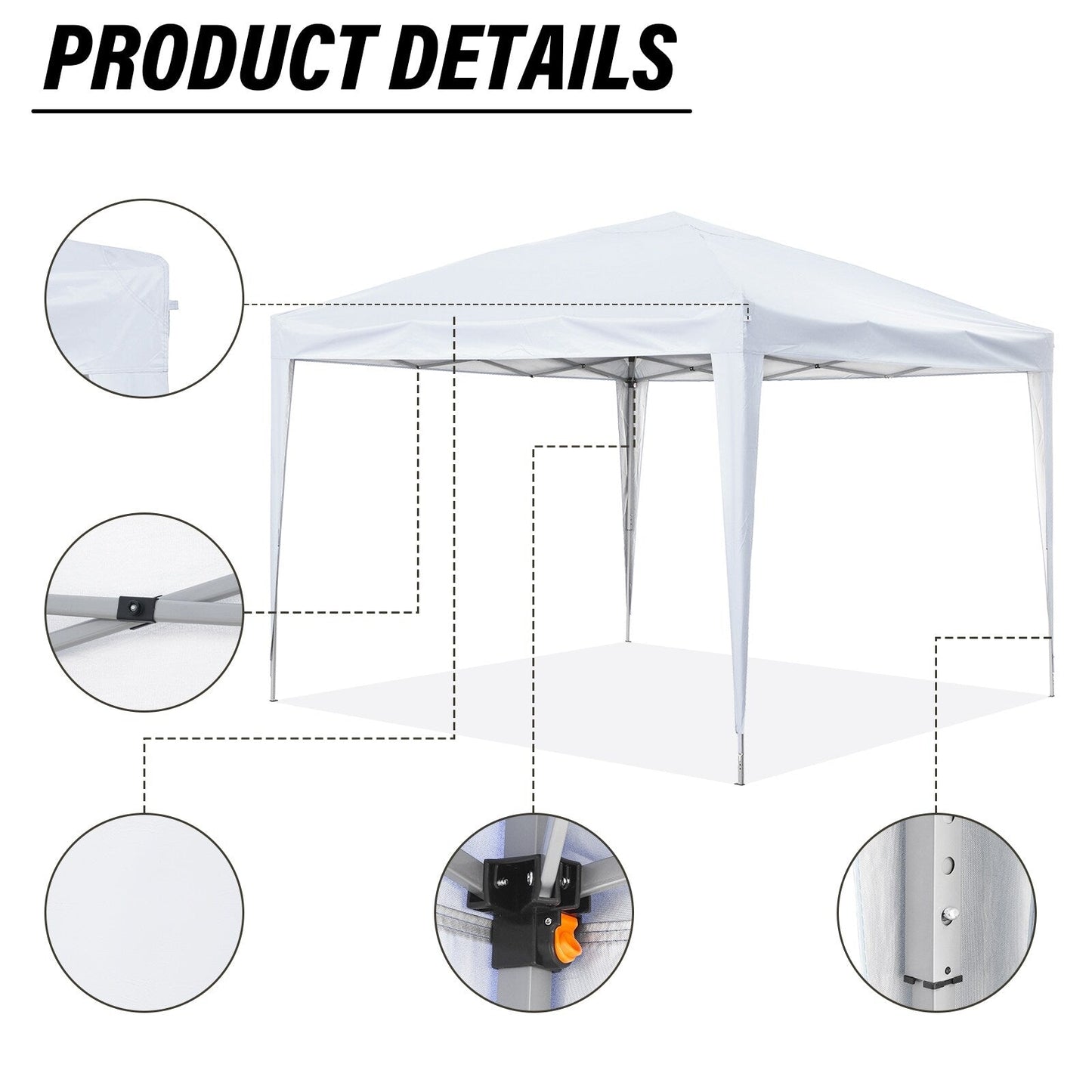 Zenova Pop-Up-Zelt für den Außenbereich, 3,0 x 3,0 m, für Terrassenpavillon, Party- und Hochzeitszelt