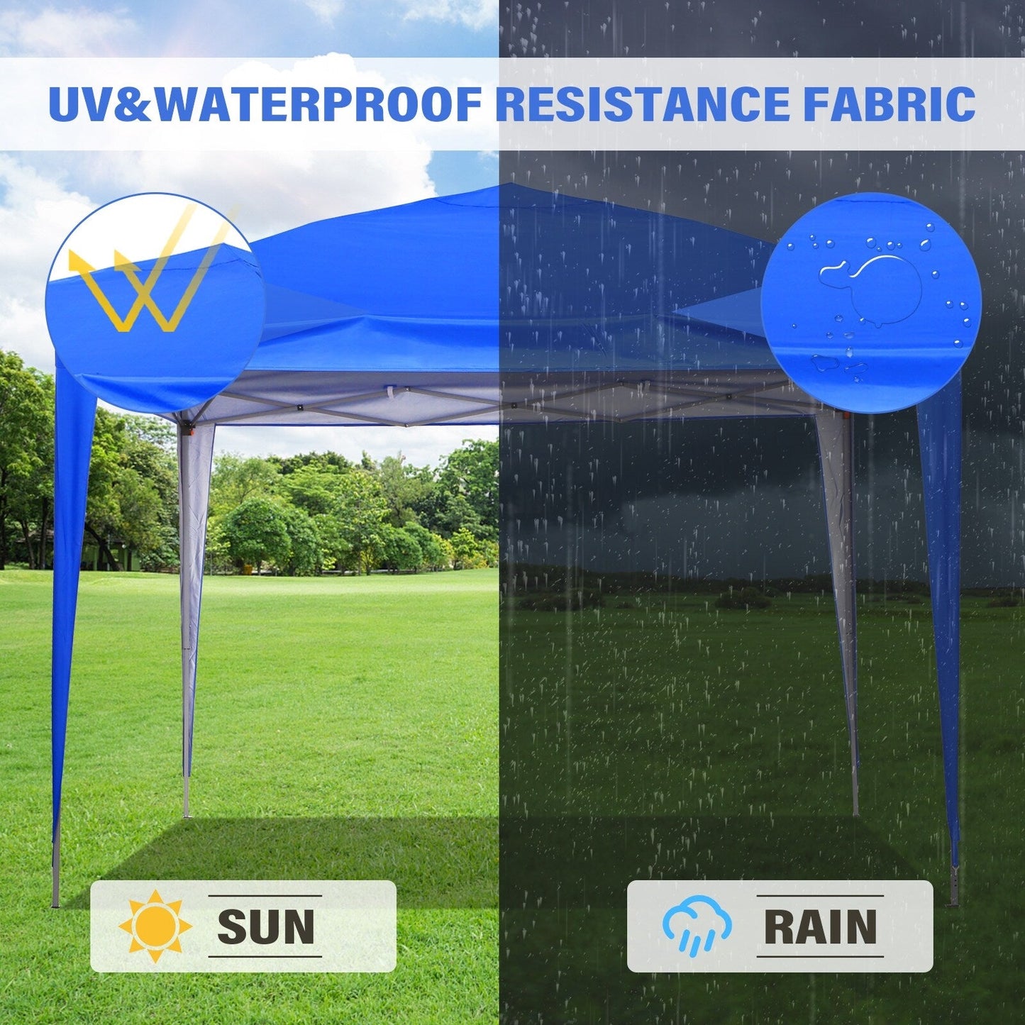 Zenova Pop-Up-Zelt für den Außenbereich, 3,0 x 3,0 m, für Terrassenpavillon, Party- und Hochzeitszelt