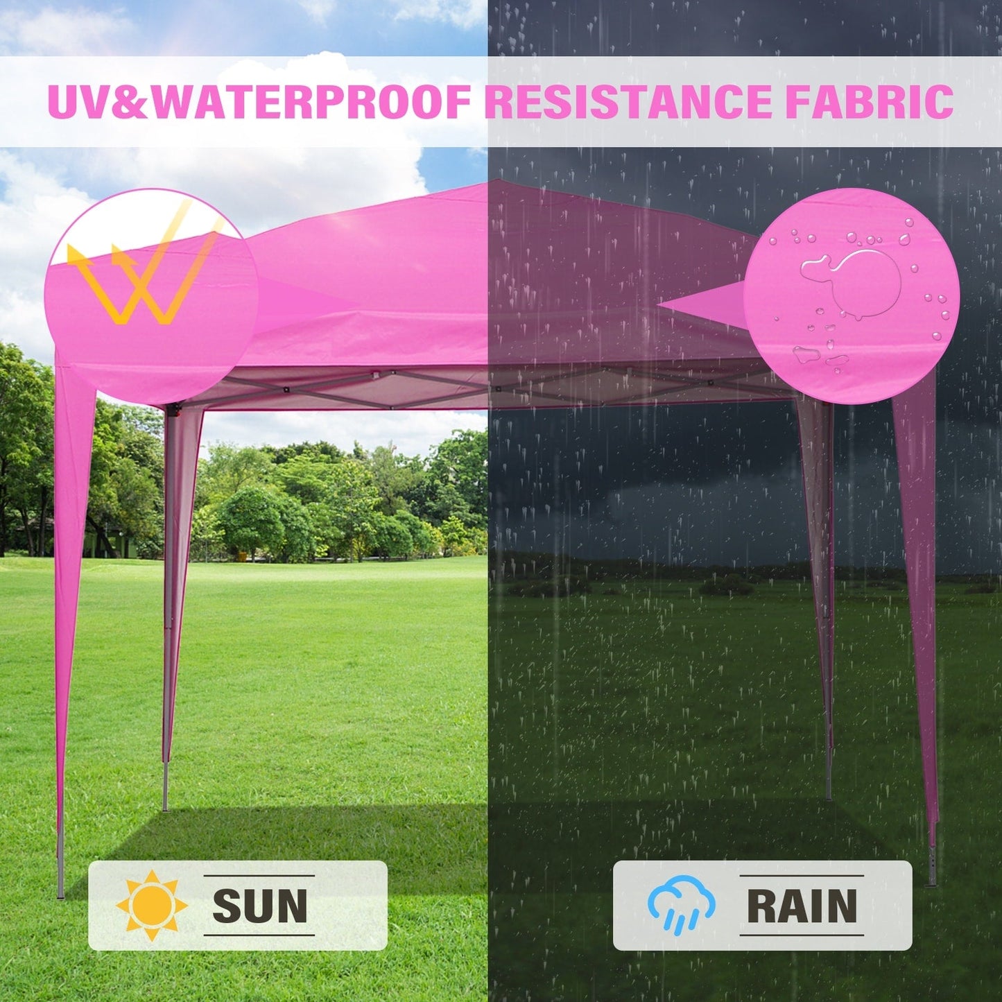 Zenova Pop-Up-Zelt für den Außenbereich, 3,0 x 3,0 m, für Terrassenpavillon, Party- und Hochzeitszelt