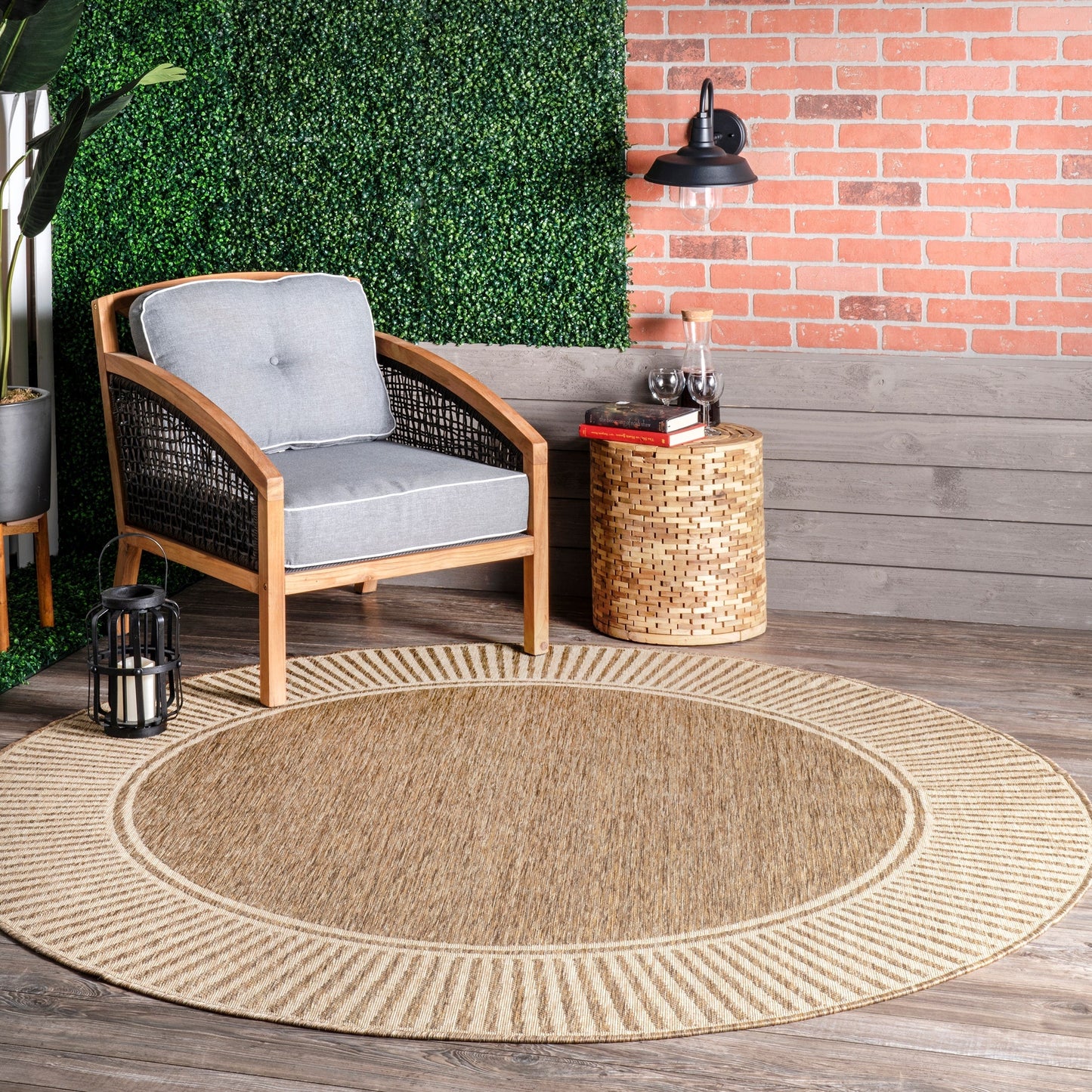 Nuloom Leah Classic Bordered Indoor/Outdoor-Teppich