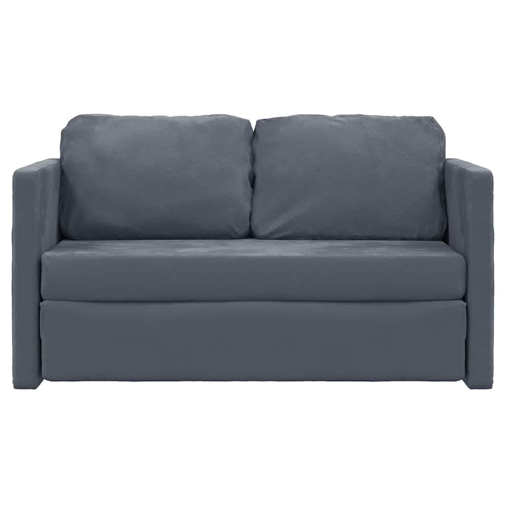 vidaXL Floor Sofa Bed Dark Grey Velvet Compact - 48.0 x 48.0 x 21.7