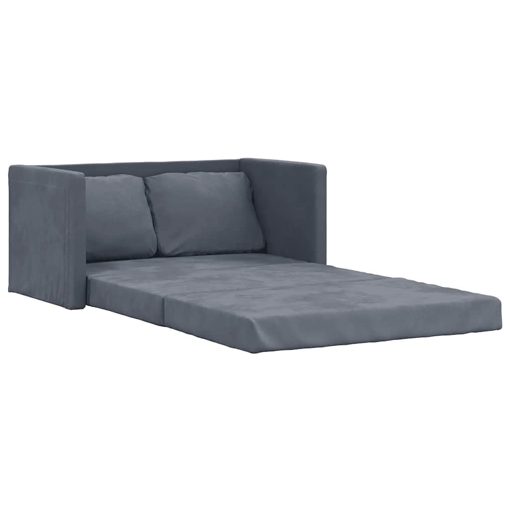 vidaXL Floor Sofa Bed Dark Grey Velvet Compact - 48.0 x 48.0 x 21.7