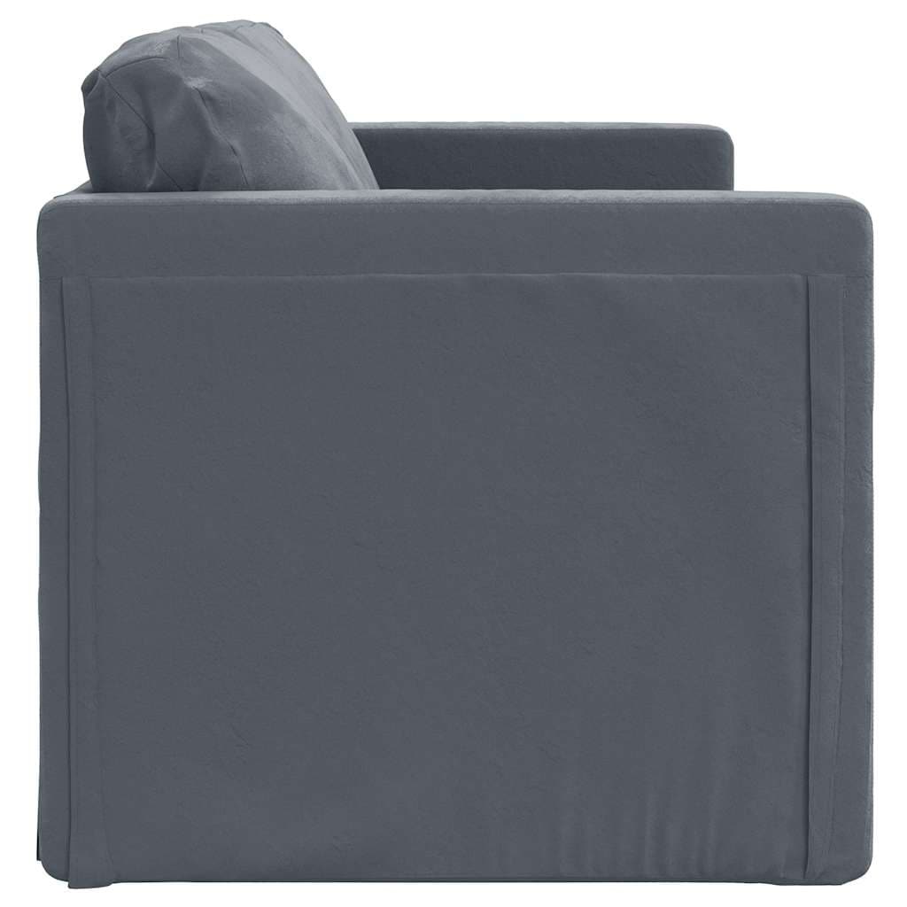 vidaXL Floor Sofa Bed Dark Grey Velvet Compact - 48.0 x 48.0 x 21.7